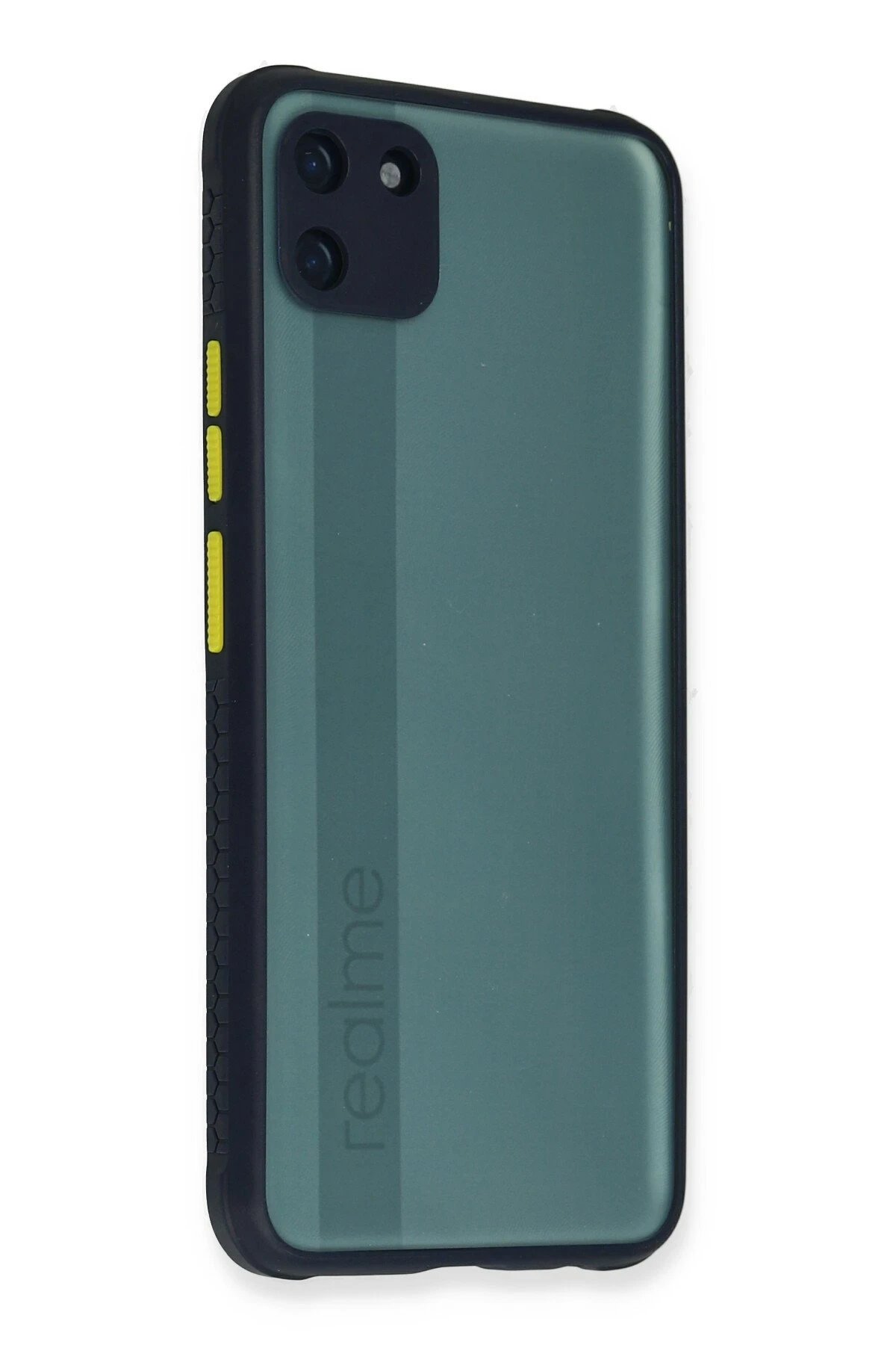 Realme C11 Kılıf Miami Şeffaf Silikon - Lacivert-(5796)