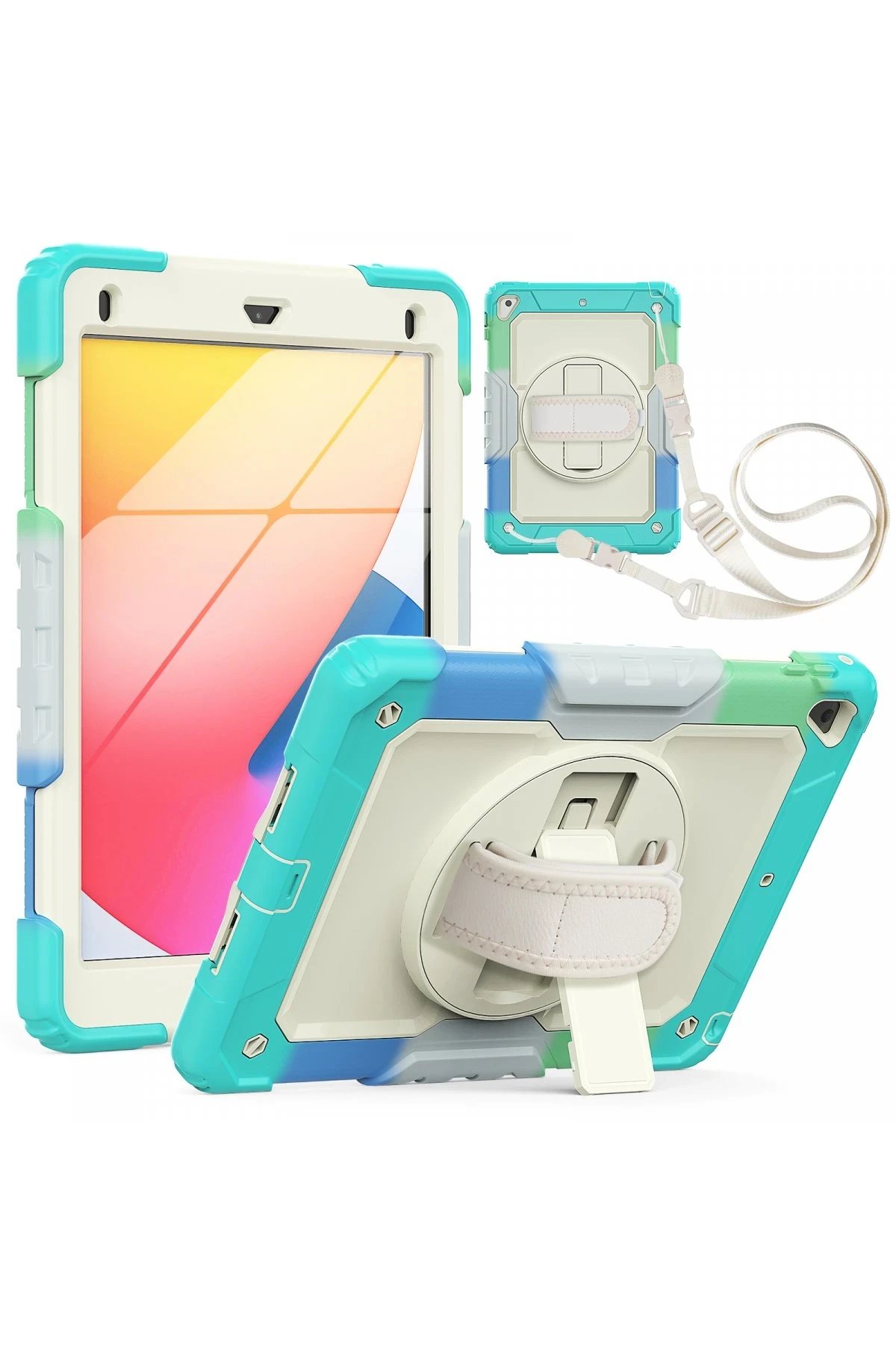 iPad 5 Air 9.7 Kılıf Tablet Rainbow Kapak uaz-(5796)