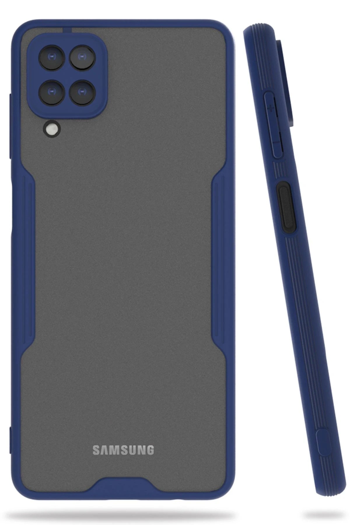 Samsung Galaxy A22 Kılıf Platin Silikon - Lacivert-(5796)