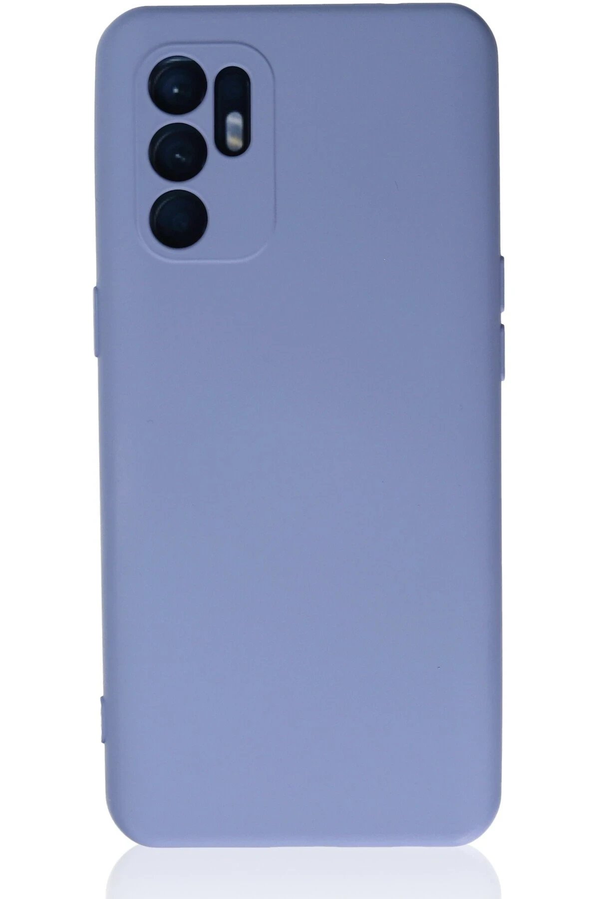 Oppo Reno 6 Kılıf Nano içi Kadife Silikon - Lila-(5796)