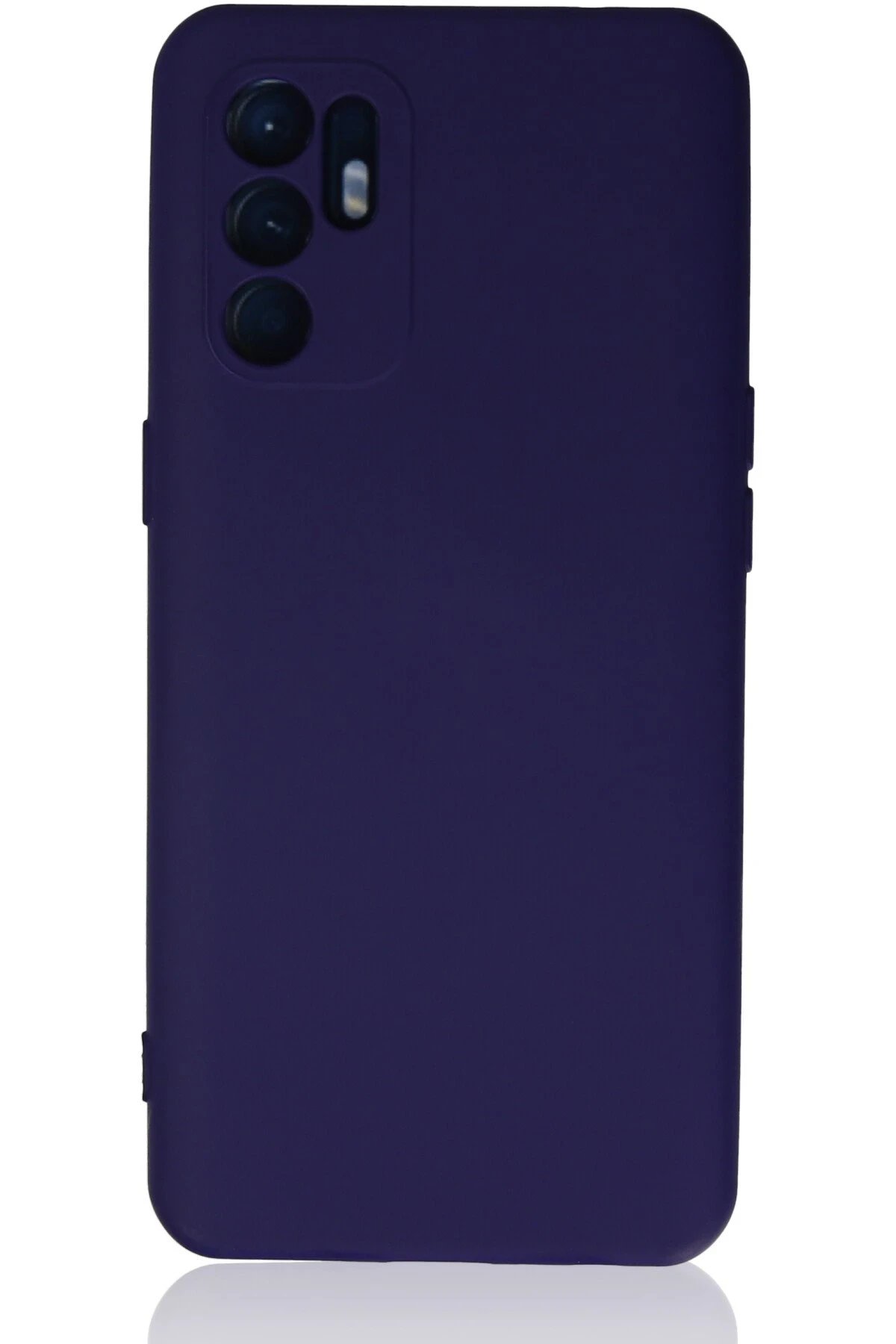 Oppo Reno 6 Kılıf Nano içi Kadife Silikon - Mor-(5796)