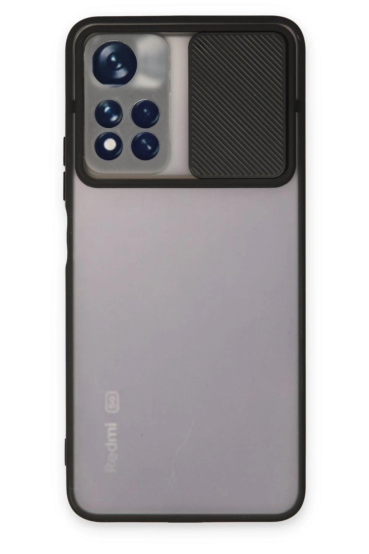 Xiaomi Redmi Note 11 Pro Plus 5G Kılıf Palm Buzlu Kamera Sürgülü Silikon - Siyah-(5796)