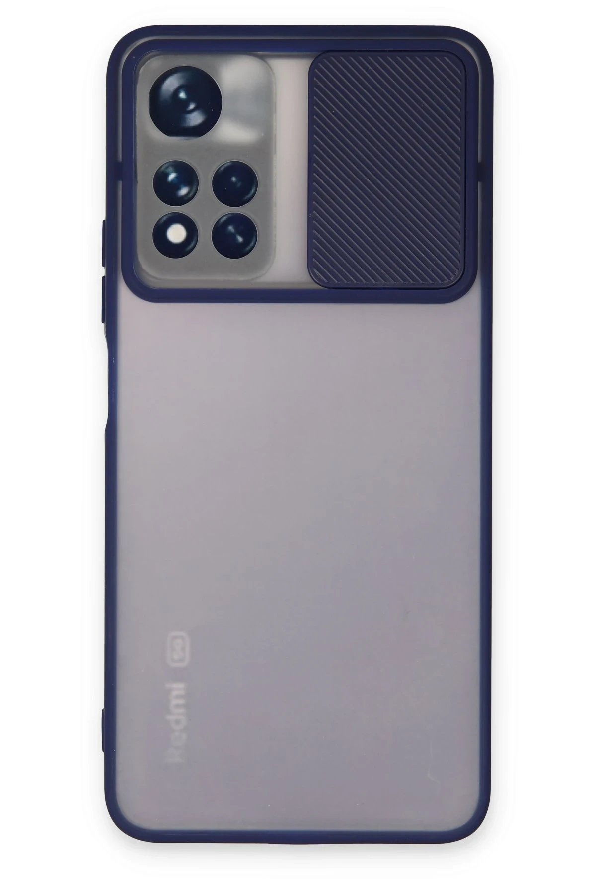 Xiaomi Redmi Note 11 Pro Plus 5G Kılıf Palm Buzlu Kamera Sürgülü Silikon - Lacivert-(5796)