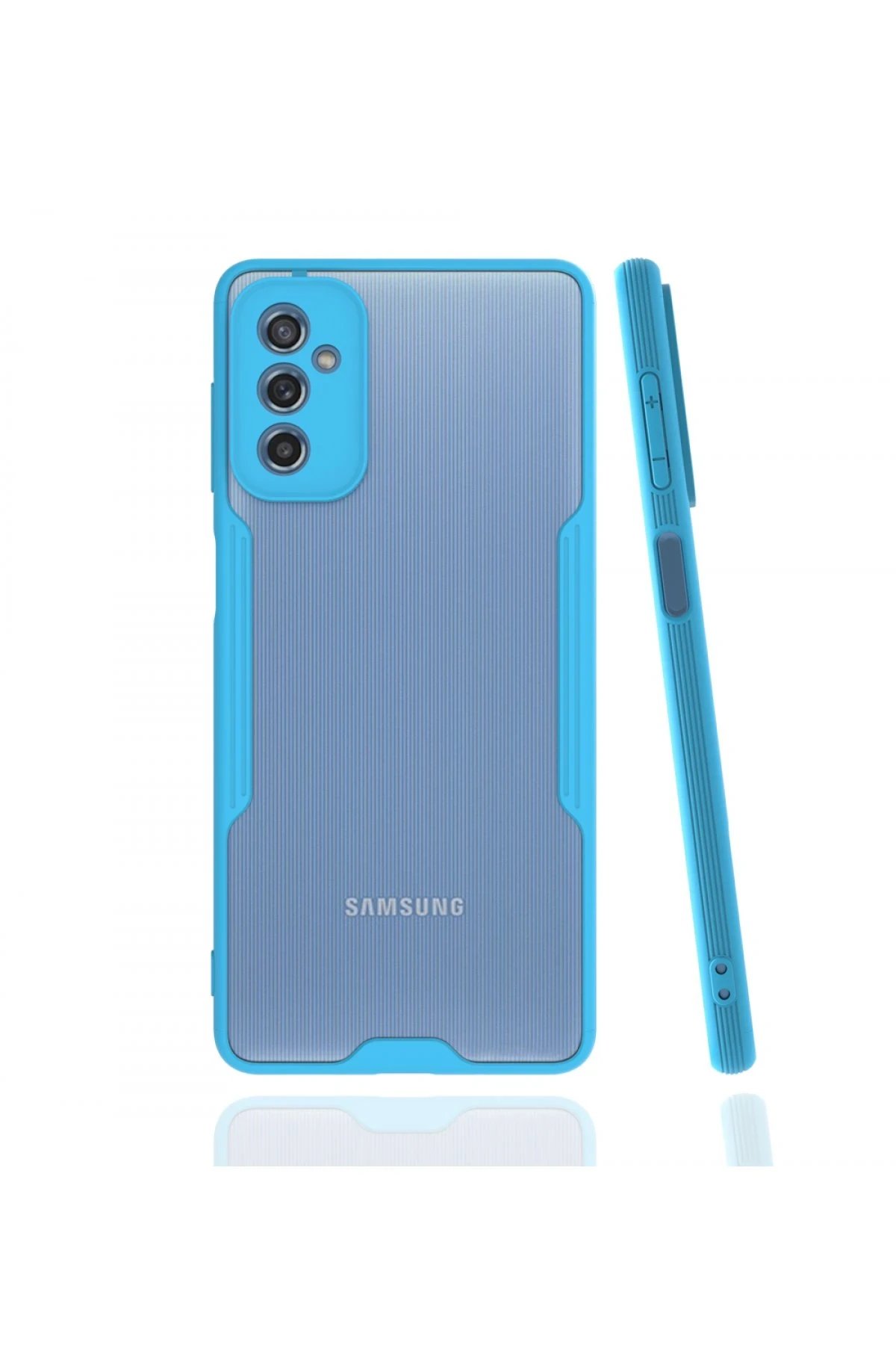 Samsung Galaxy M52 5G Kılıf Platin Silikon - Mavi-(5796)