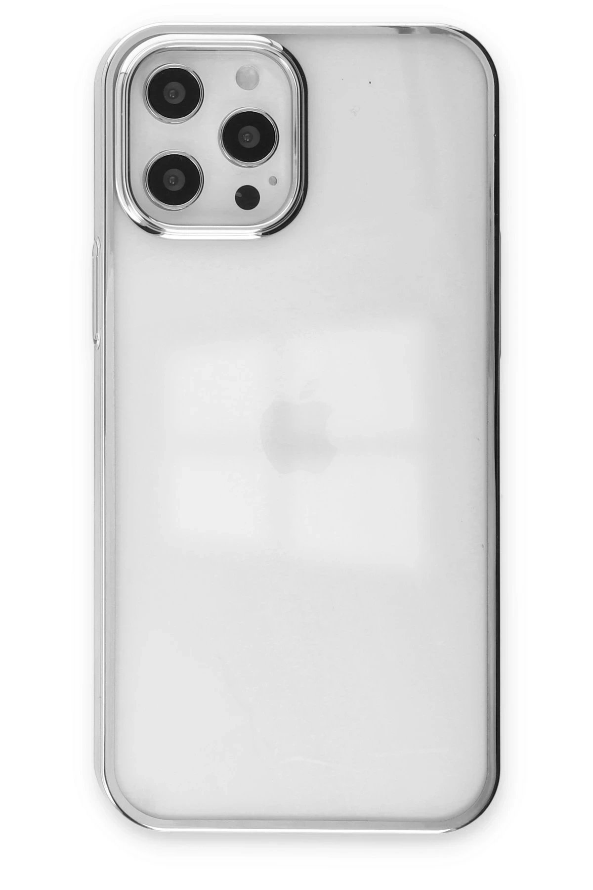 iPhone 12 Pro Max Kılıf Element Silikon - Gümüş-(5796)