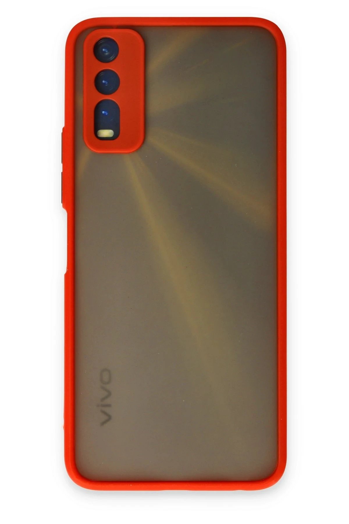 Vivo Y11S Kılıf Montreal Silikon Kapak - Kırmızı-(5796)