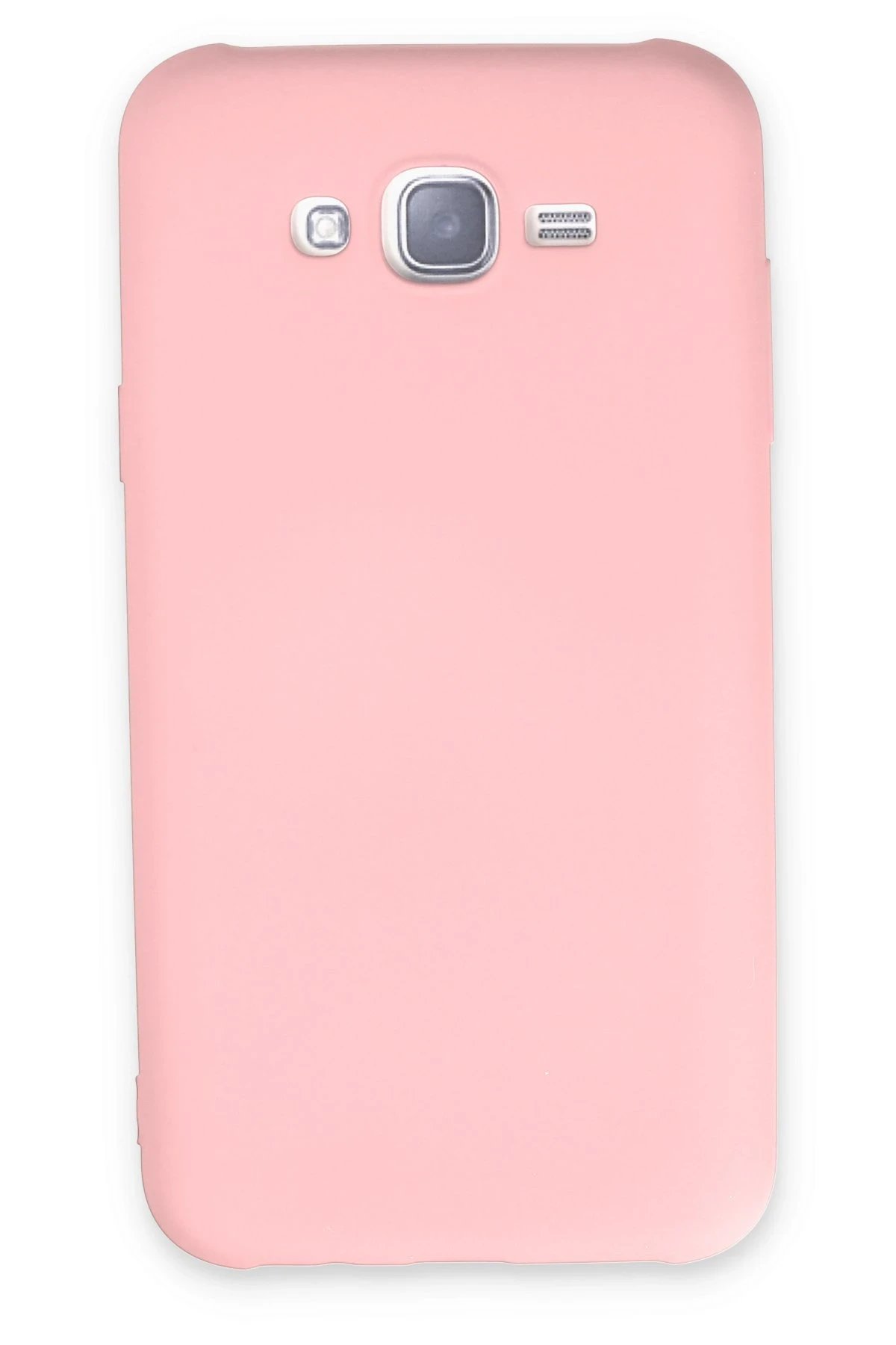 Samsung Galaxy J7 Kılıf Nano içi Kadife Silikon - Pudra-(5796)