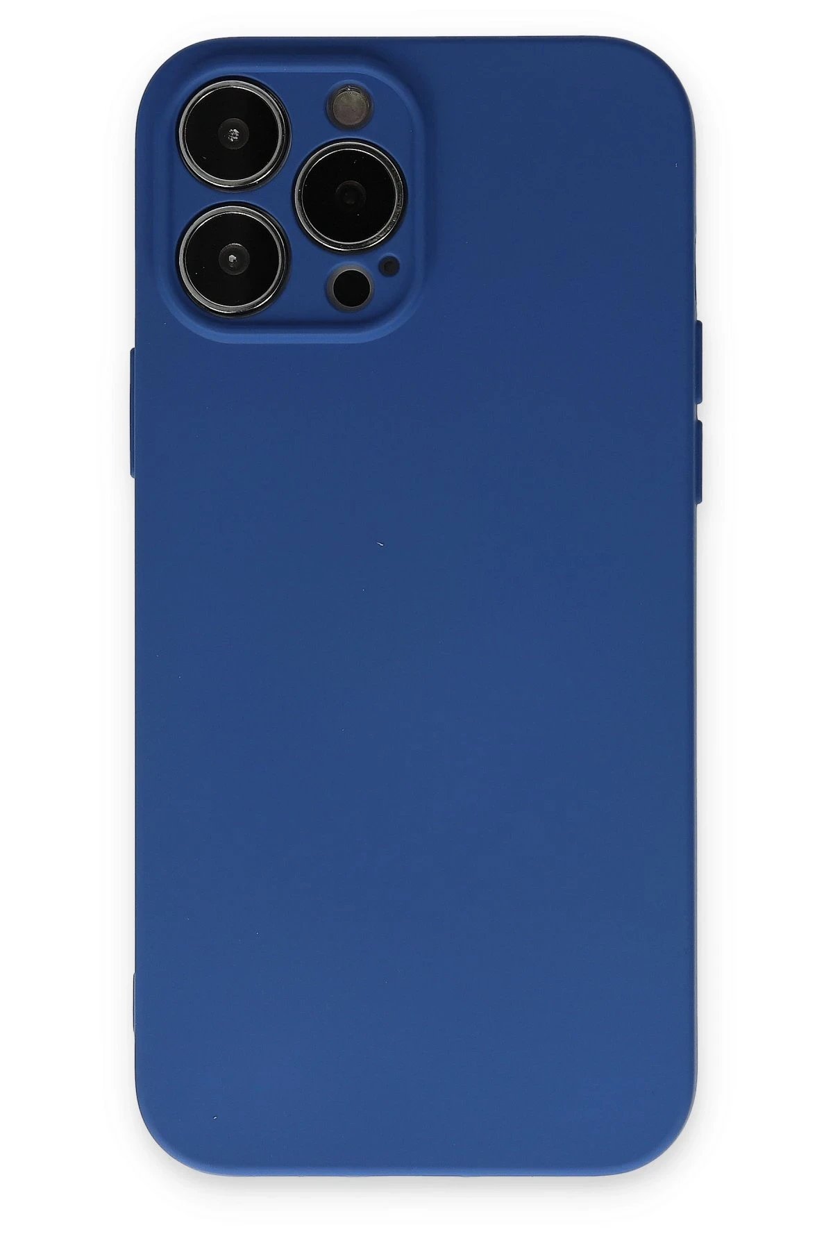 iPhone 13 Pro Max Kılıf Nano içi Kadife Silikon - Lacivert-(5796)