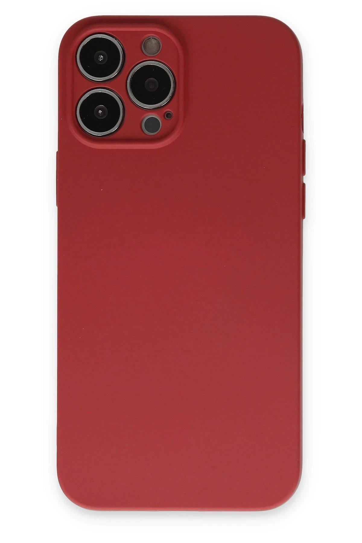 iPhone 13 Pro Kılıf Nano içi Kadife Silikon - Kiremit-(5796)