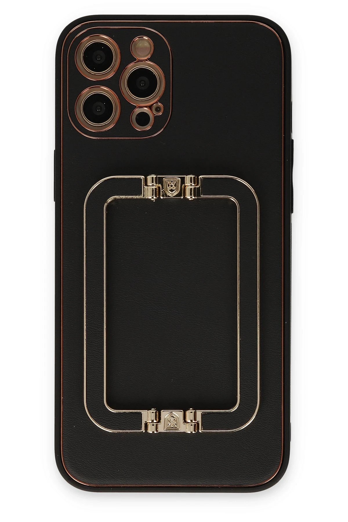 iPhone 12 Pro Kılıf Coco Elit Kapak - Siyah-(5796)