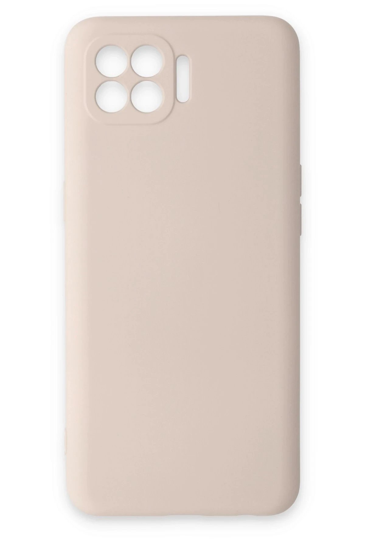 Oppo Reno 4 Lite Kılıf Nano içi Kadife Silikon - Pudra-(5796)