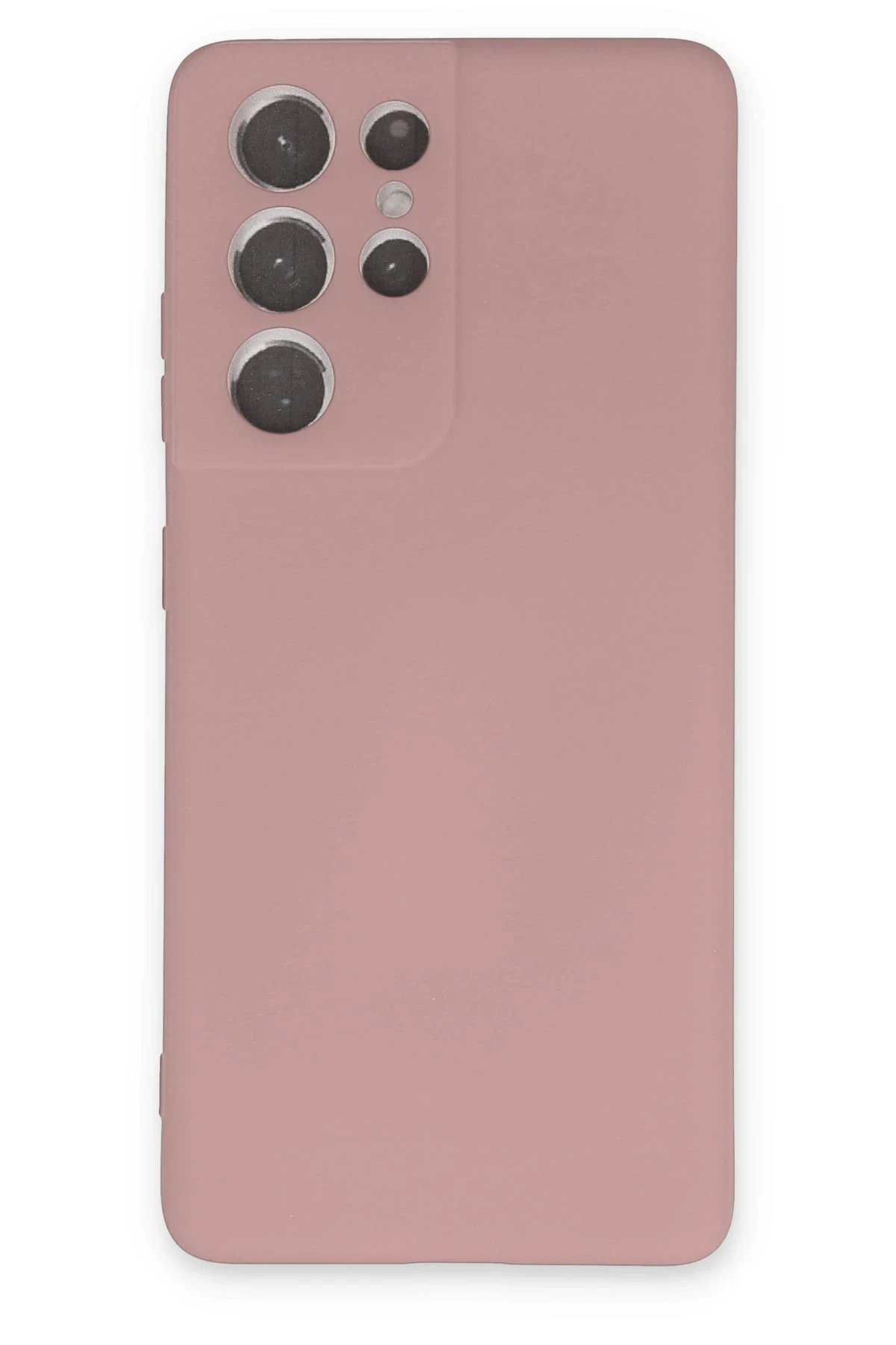 Samsung Galaxy S21 Ultra Kılıf Nano içi Kadife Silikon - Pudra-(5796)