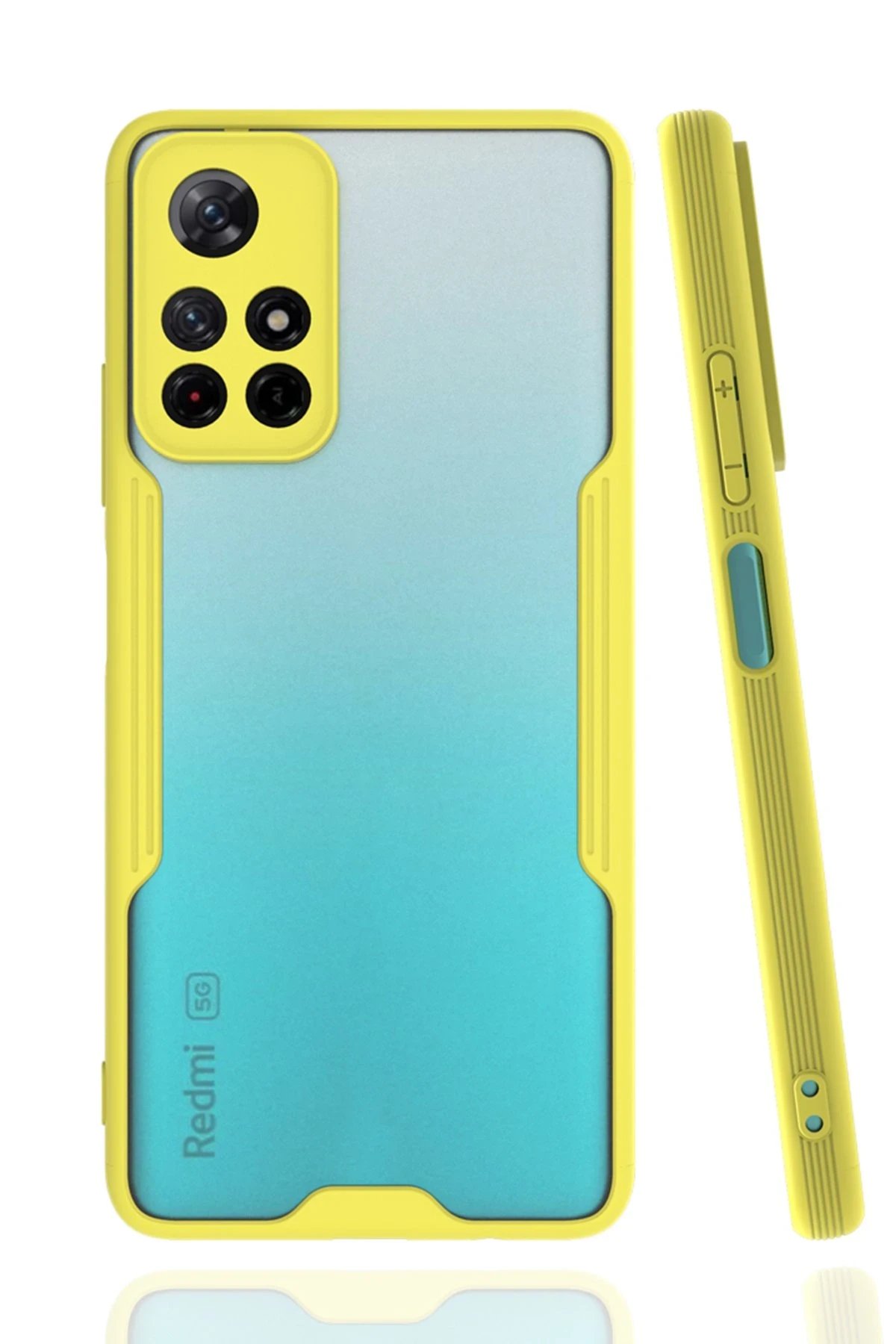 Xiaomi Redmi Note 11T Kılıf Platin Silikon - Sarı-(5796)