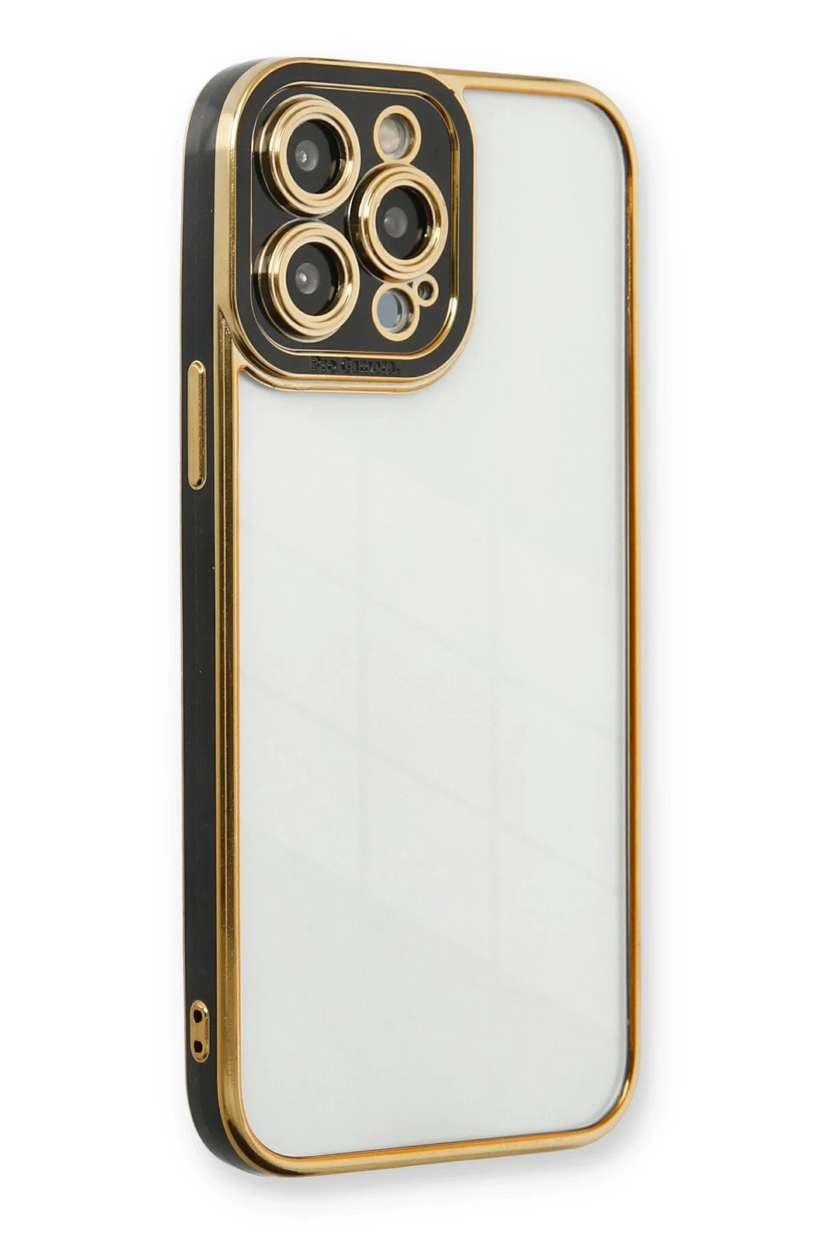 iPhone 13 Pro Max Kılıf Liva Lens Silikon - Siyah-(5796)