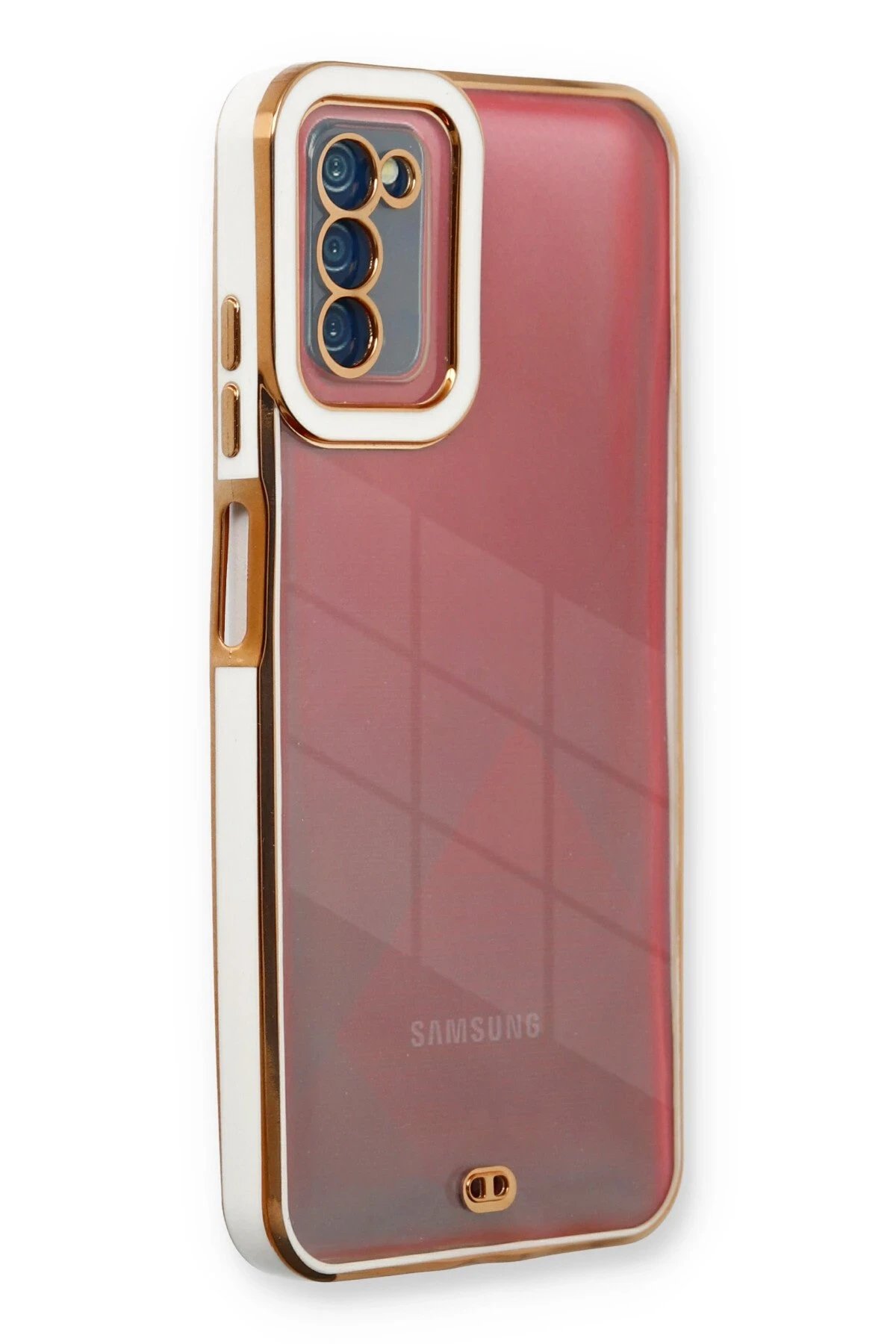 Samsung Galaxy A03S Kılıf Liva Lens Silikon - Beyaz-(5796)