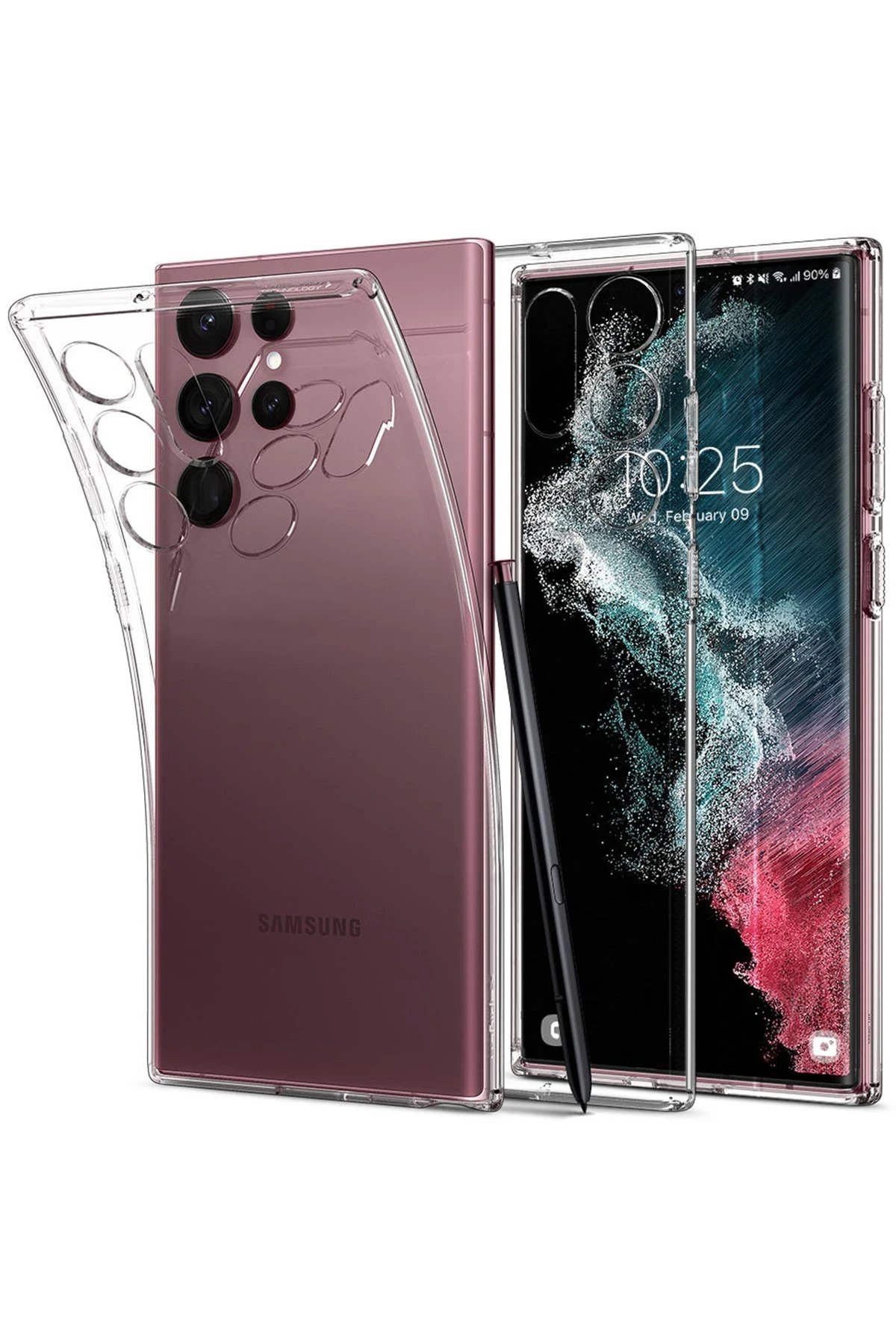 Samsung Galaxy S22 Ultra Kılıf Lüx Şeffaf Silikon-(5796)