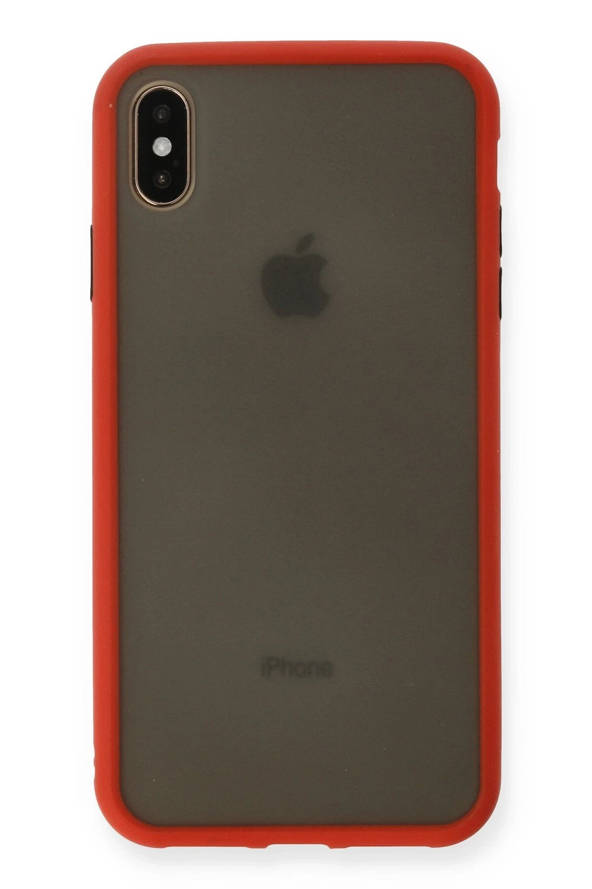 iPhone XS Max Kılıf Montreal Silikon Kapak - Kırmızı-(5796)