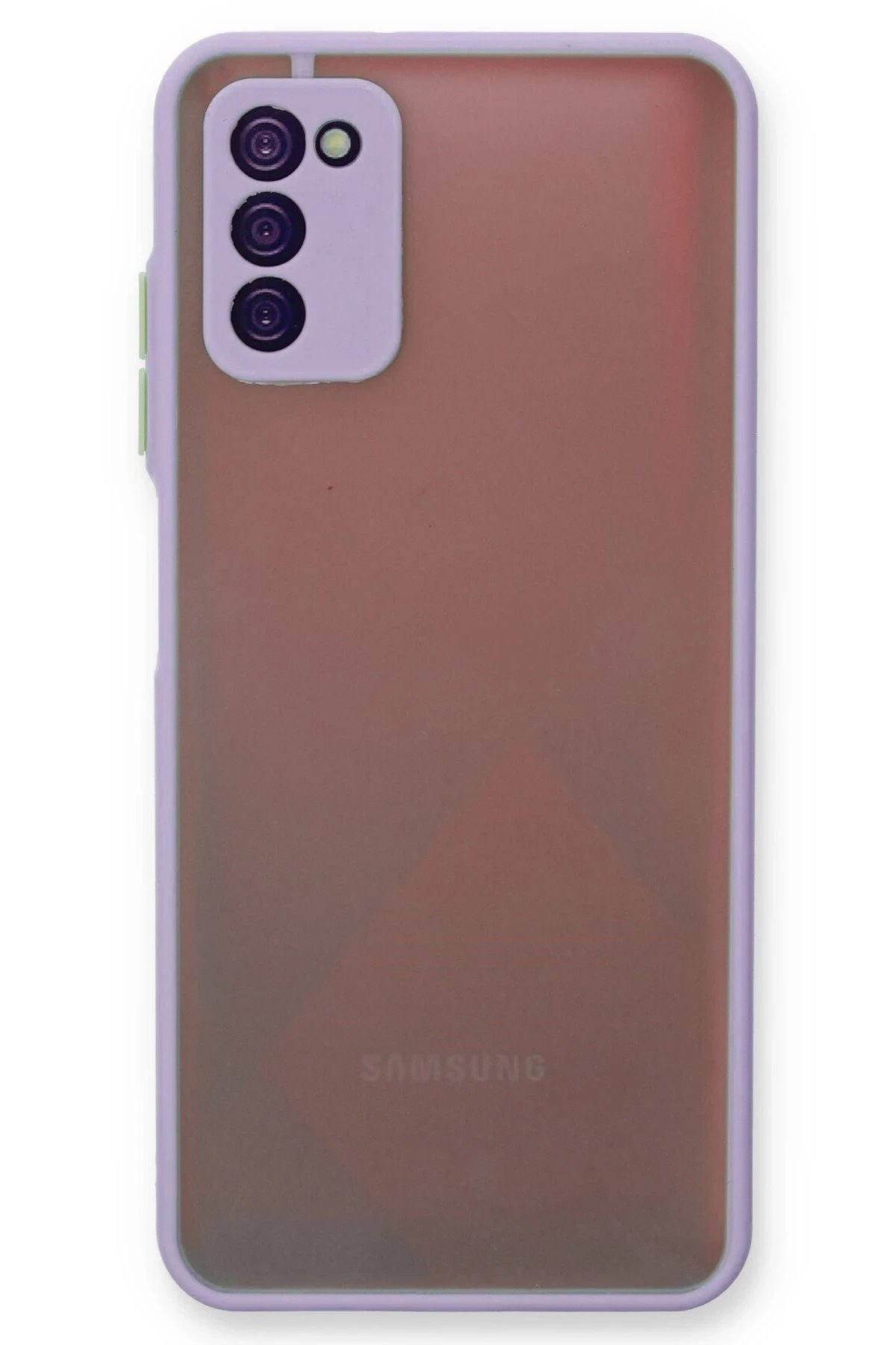 Samsung Galaxy A03S Kılıf Montreal Silikon Kapak - Mor-(5796)
