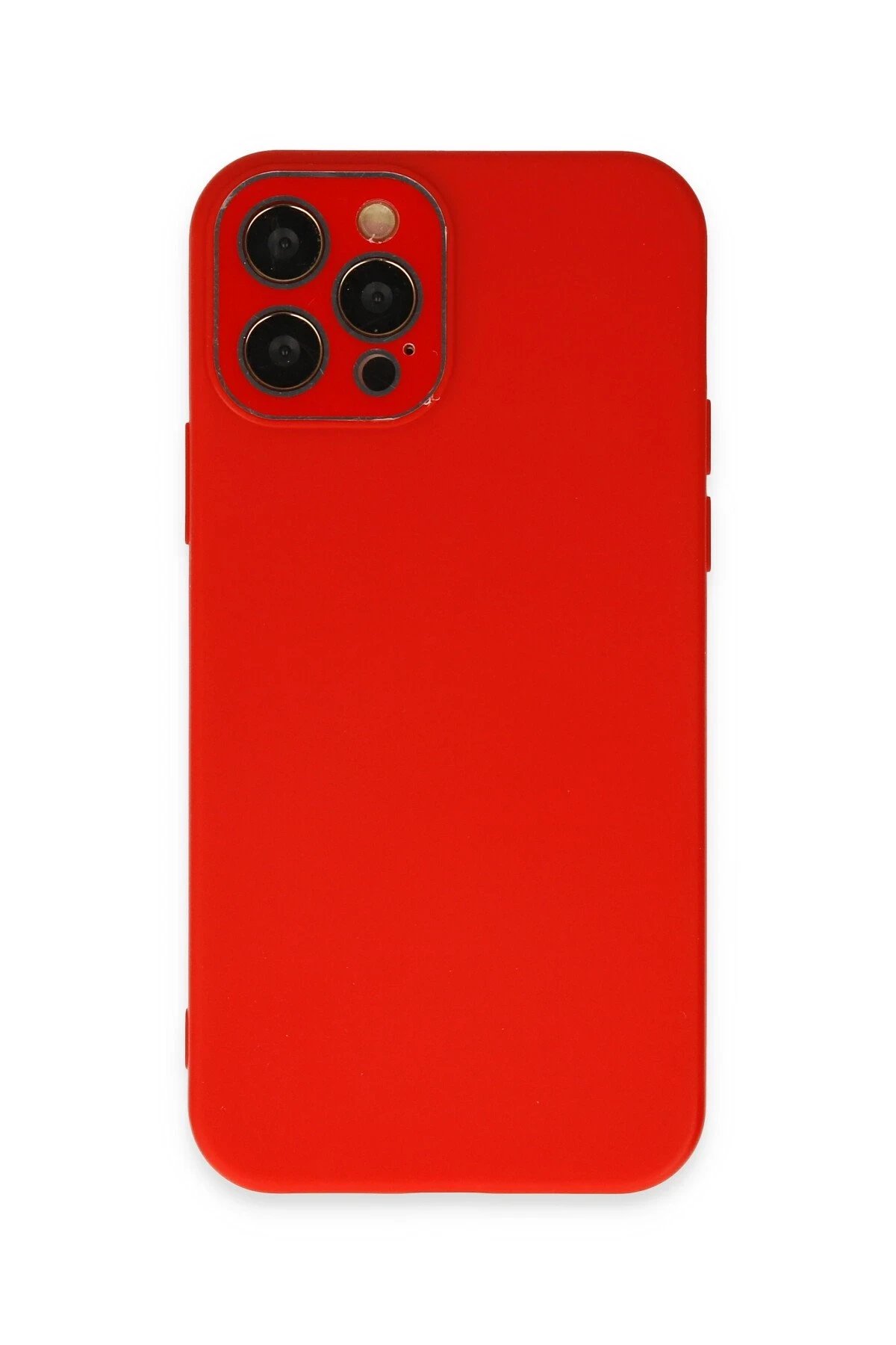 iPhone 12 Pro Kılıf Lansman Glass Kapak - Kırmızı-(5796)