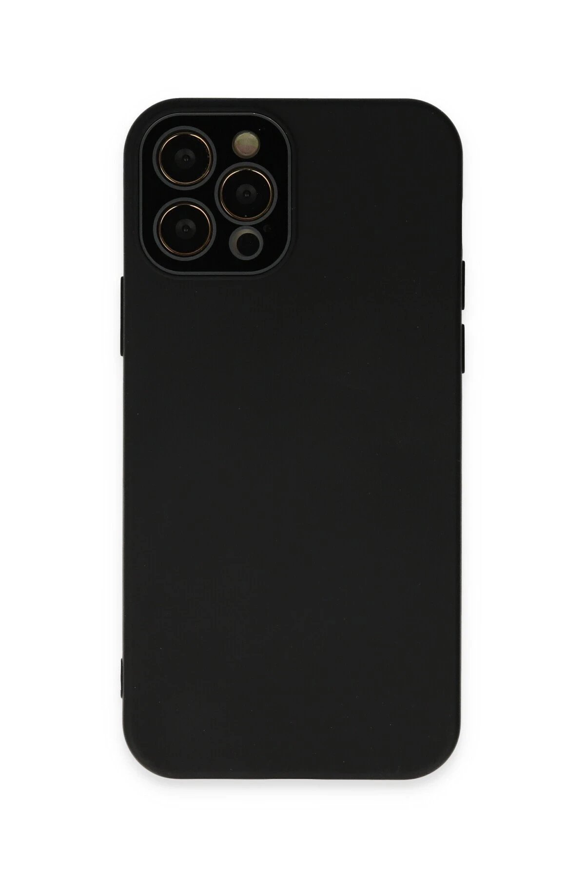 iPhone 12 Pro Max Kılıf Lansman Glass Kapak - Siyah-(5796)