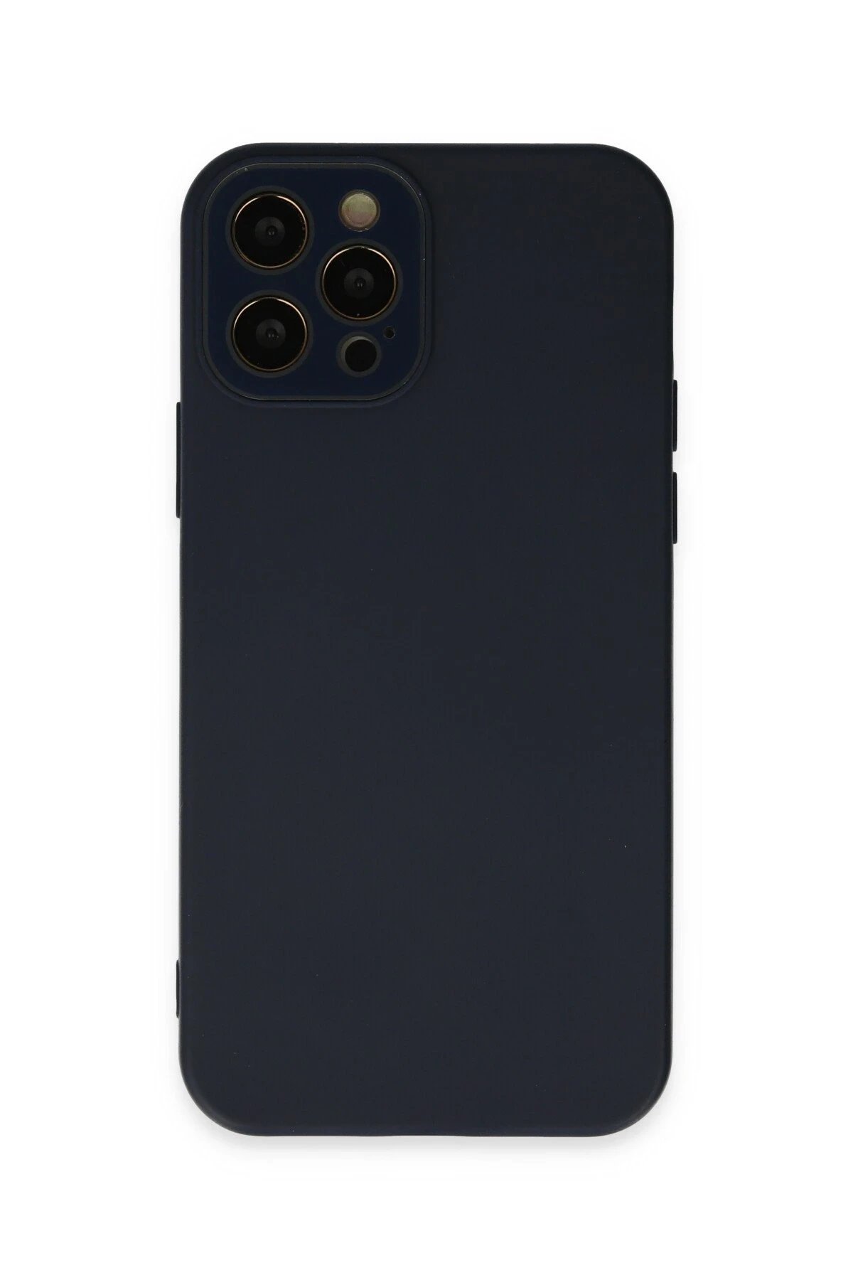 iPhone 12 Pro Max Kılıf Lansman Glass Kapak - Lacivert-(5796)