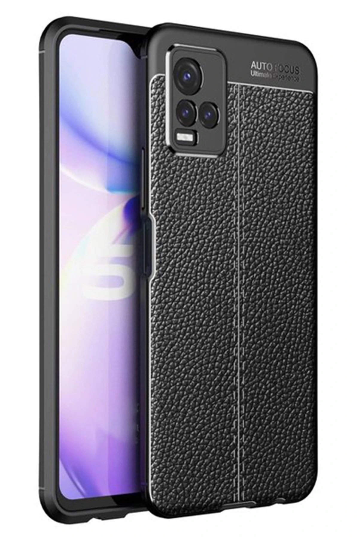 Vivo Y21S Kılıf Auto Focus Kapak - Siyah-(5796)
