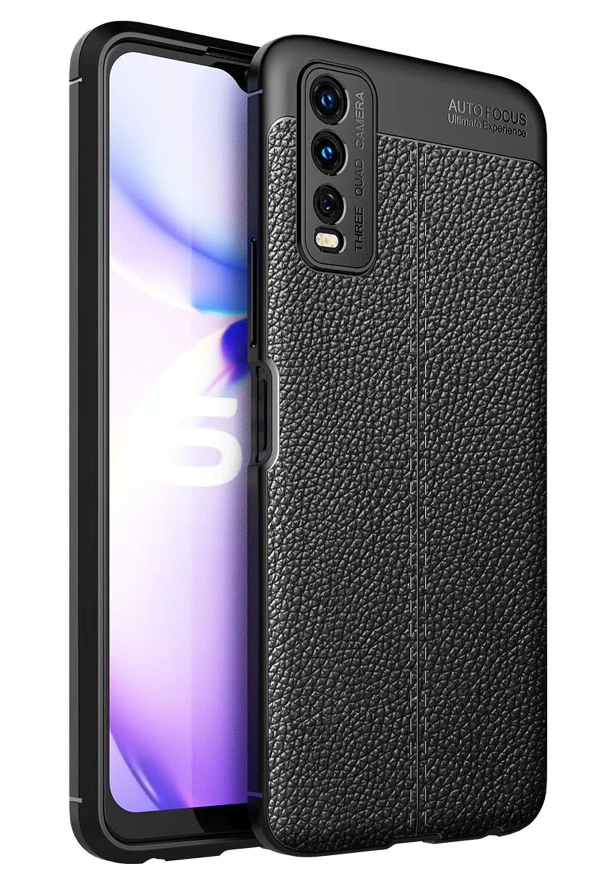 Vivo Y11S Kılıf Auto Focus Kapak - Siyah-(5796)