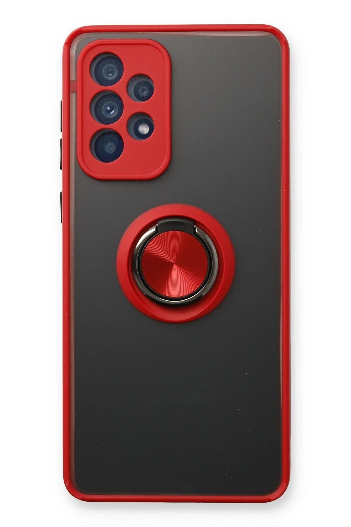Samsung Galaxy A13 4G Kılıf Montreal Yüzüklü Silikon Kapak - Kırmızı-(5796)