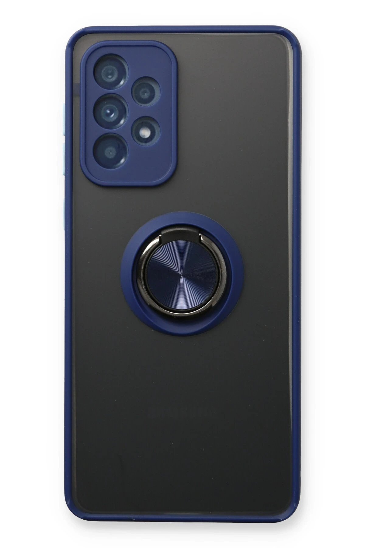 Samsung Galaxy A13 4G Kılıf Montreal Yüzüklü Silikon Kapak - Lacivert-(5796)