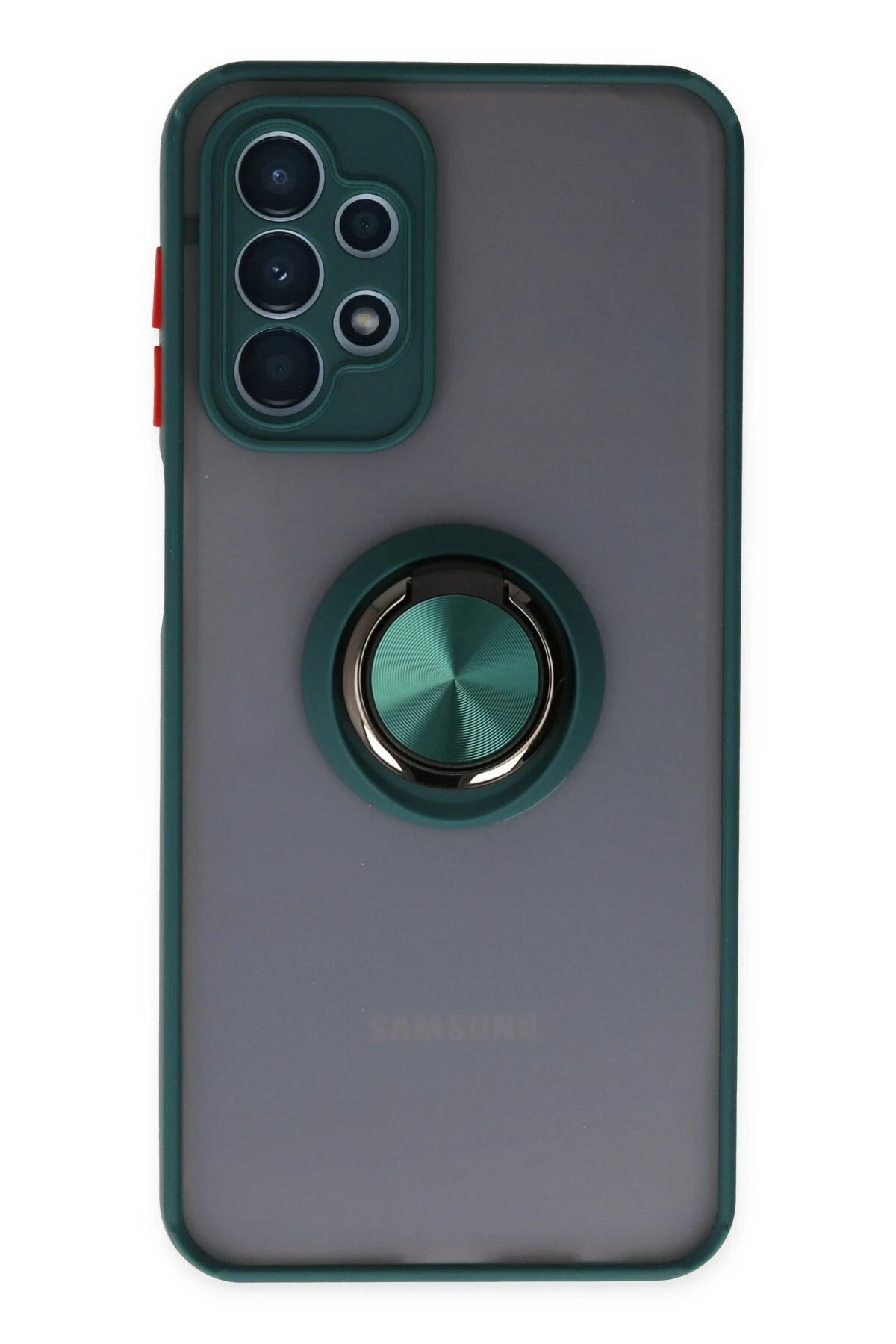 Samsung Galaxy A23 4G Kılıf Montreal Yüzüklü Silikon Kapak - Yeşil-(5796)