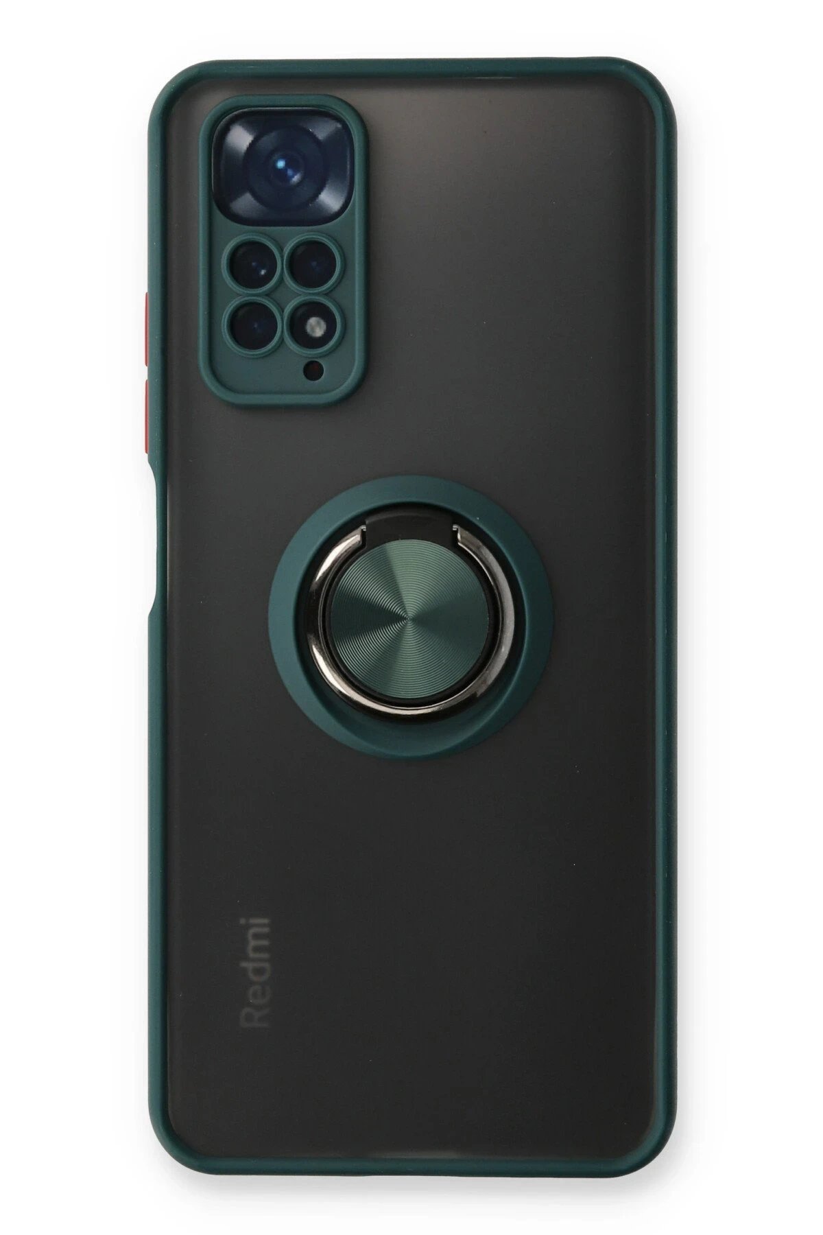 Xiaomi Redmi Note 11 Kılıf Montreal Yüzüklü Silikon Kapak - Yeşil-(5796)