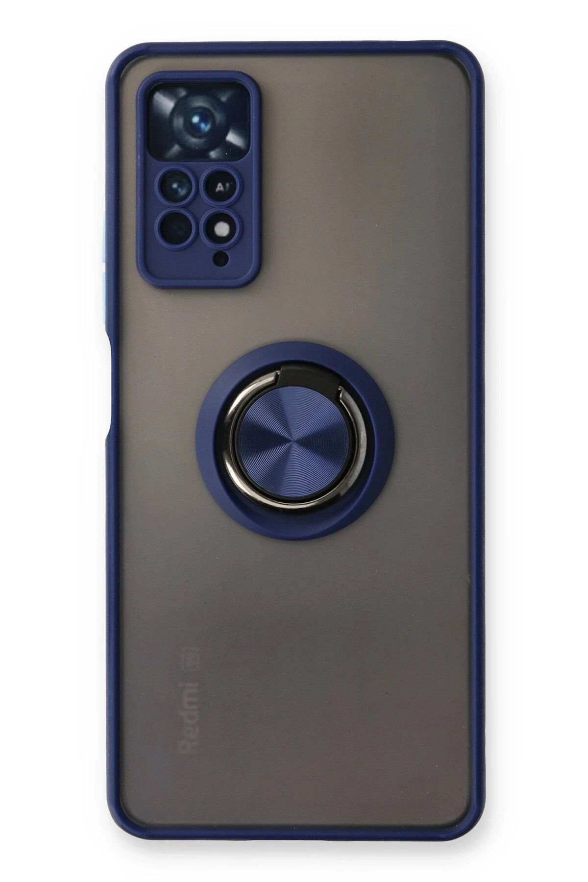 Xiaomi Redmi Note 11 Pro Kılıf Montreal Yüzüklü Silikon Kapak - Lacivert-(5796)