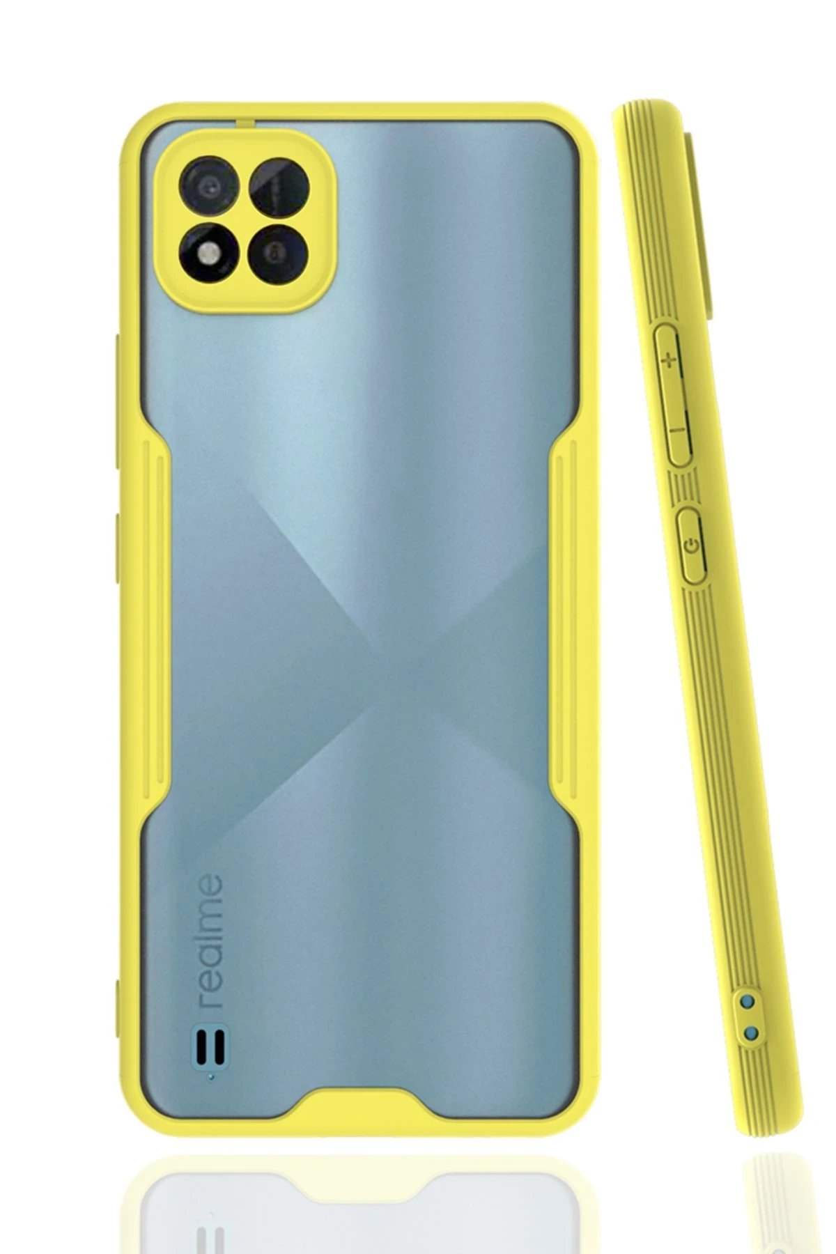 Realme C11 2021 Kılıf Platin Silikon - Sarı-(5796)