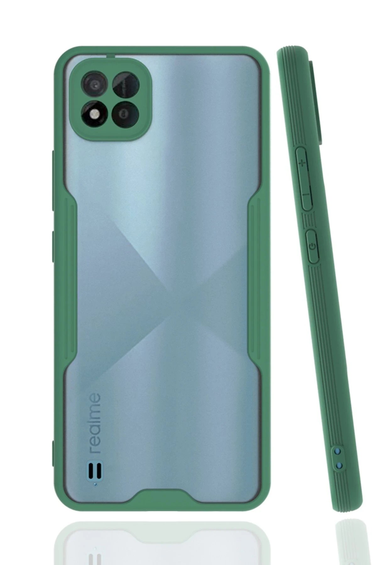 Realme C11 2021 Kılıf Platin Silikon - Yeşil-(5796)