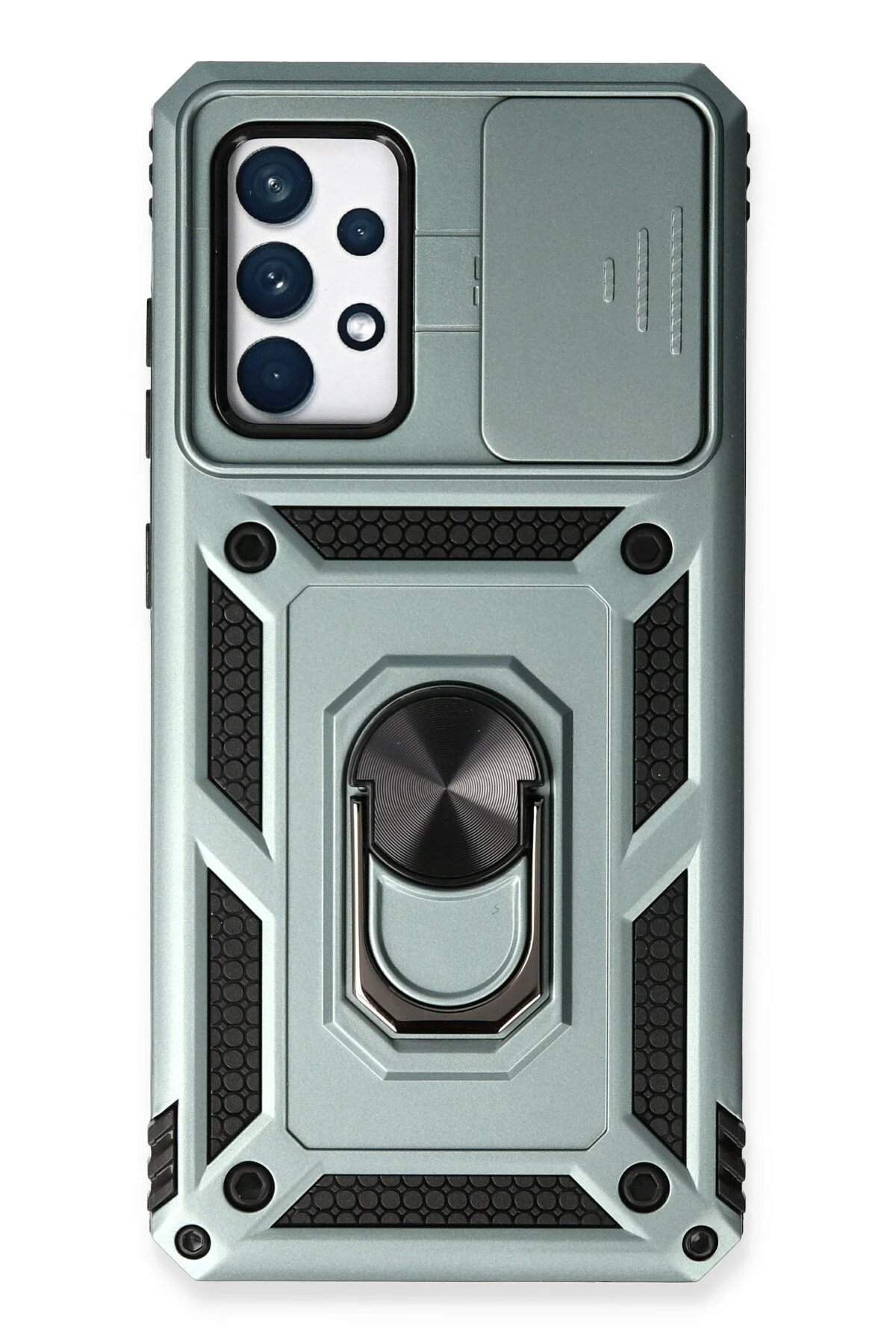 Samsung Galaxy A73 5G Kılıf Pars Lens Yüzüklü Silikon - Yeşil-(5796)