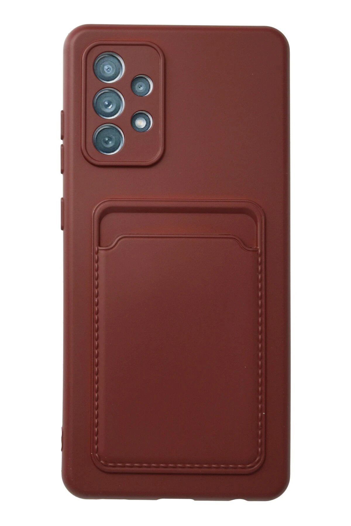 Samsung Galaxy A33 5G Kılıf Kelvin Kartvizitli Silikon - Bordo-(5796)