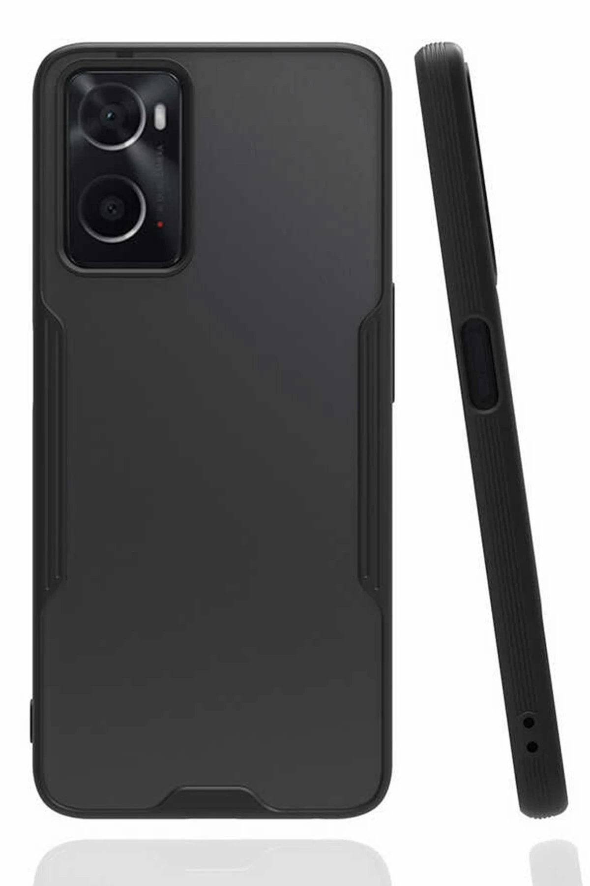 Oppo A96 Kılıf Platin Silikon - Siyah-(5796)