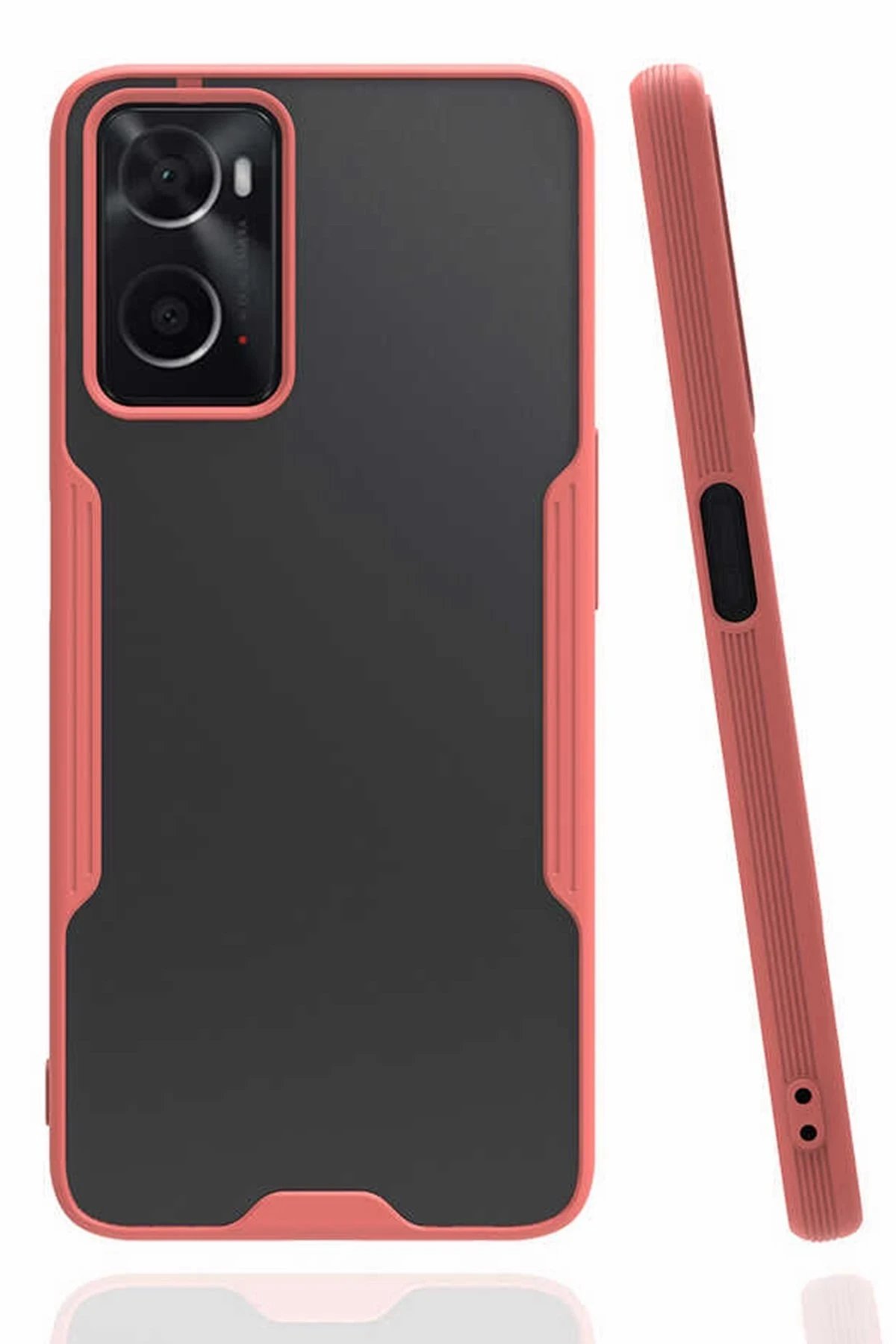 Oppo A96 Kılıf Platin Silikon - Pembe-(5796)