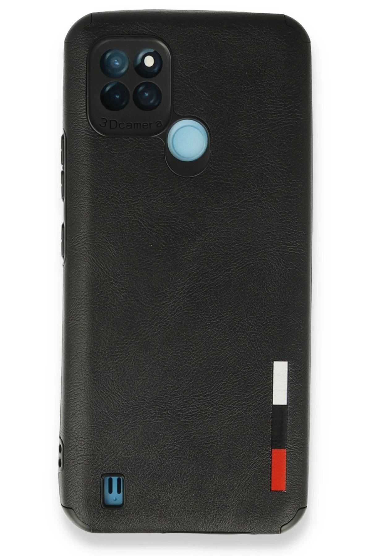 Realme C25Y Kılıf Loop Deri Silikon - Siyah-(5796)