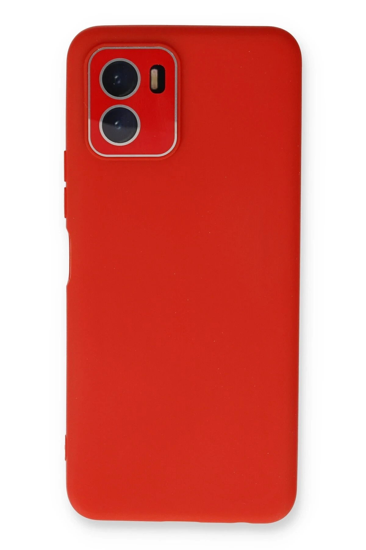 Vivo Y15S Kılıf Lansman Glass Kapak - Kırmızı-(5796)