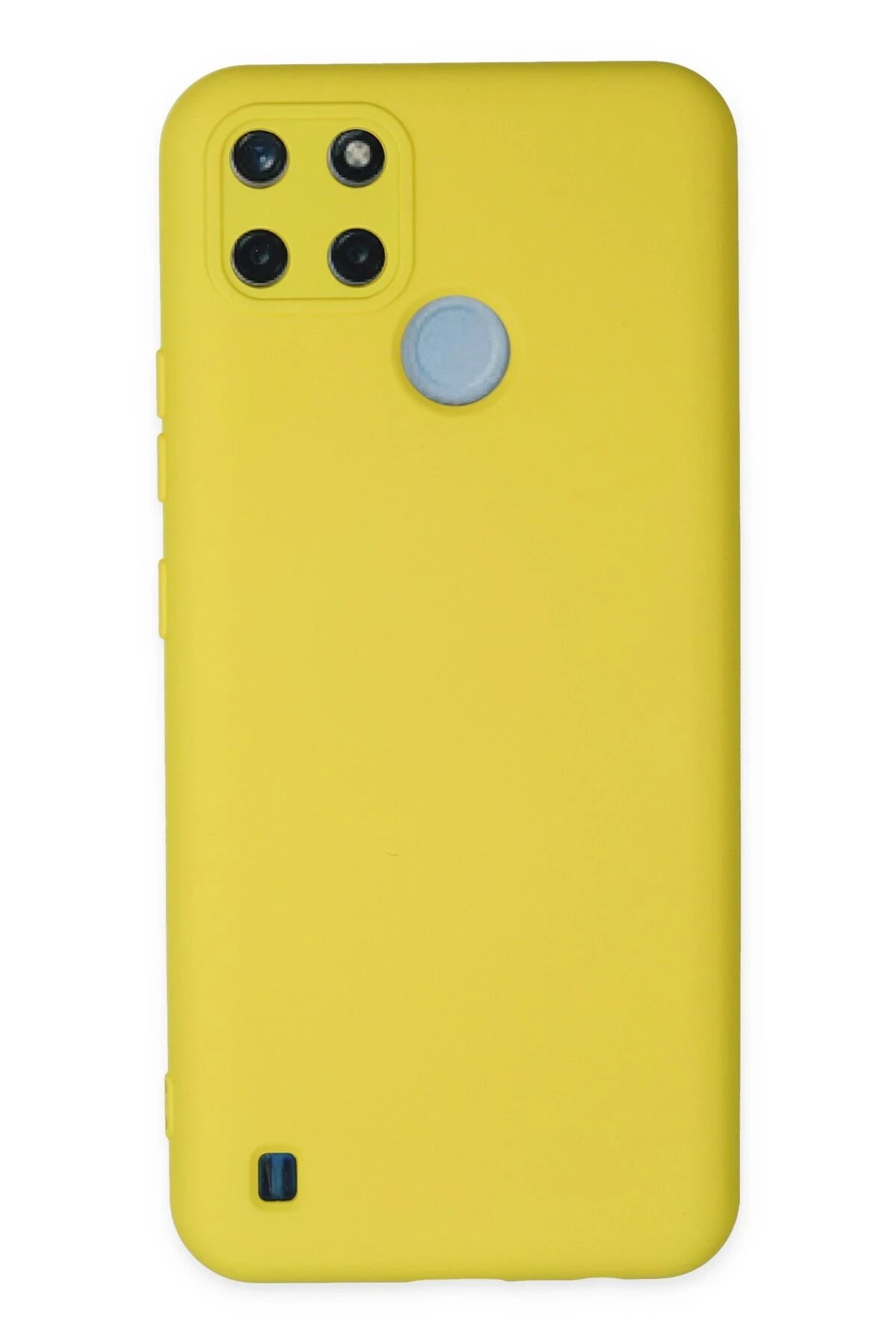 Realme C25Y Kılıf Nano içi Kadife Silikon - Sarı-(5796)