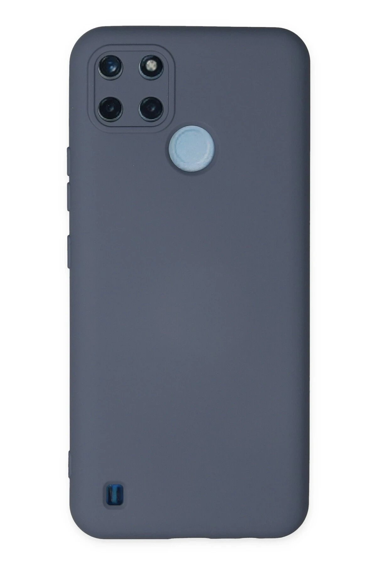 Realme C25Y Kılıf Nano içi Kadife Silikon - Gri-(5796)