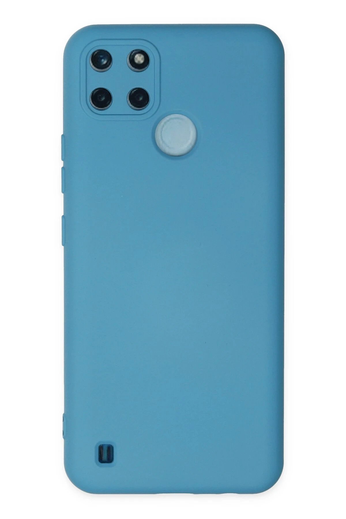 Realme C25Y Kılıf Nano içi Kadife Silikon - Mavi-(5796)