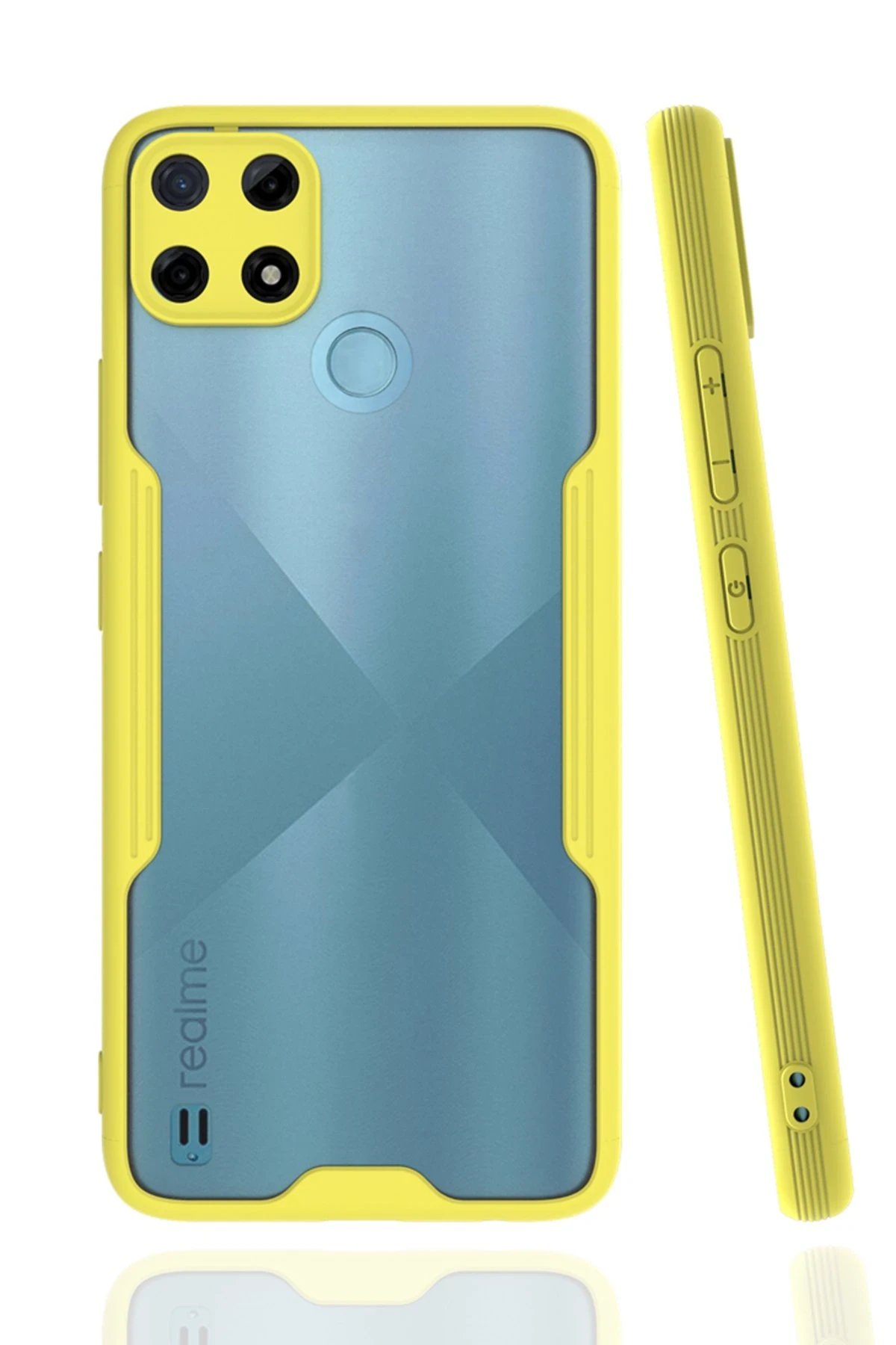 Realme C25Y Kılıf Platin Silikon - Sarı-(5796)