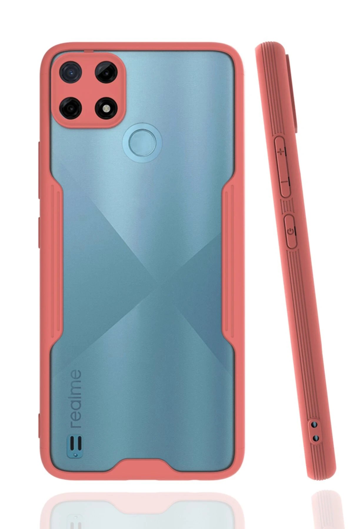Realme C25Y Kılıf Platin Silikon - Pembe-(5796)