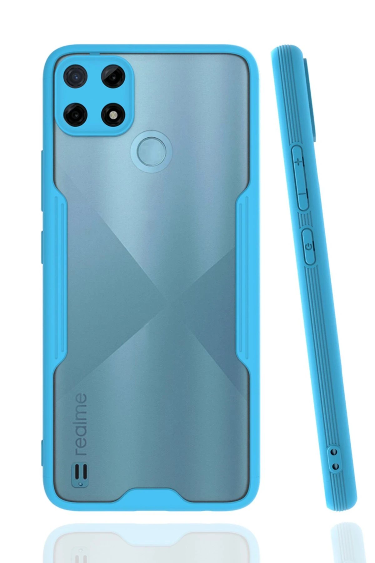 Realme C25Y Kılıf Platin Silikon - Mavi-(5796)