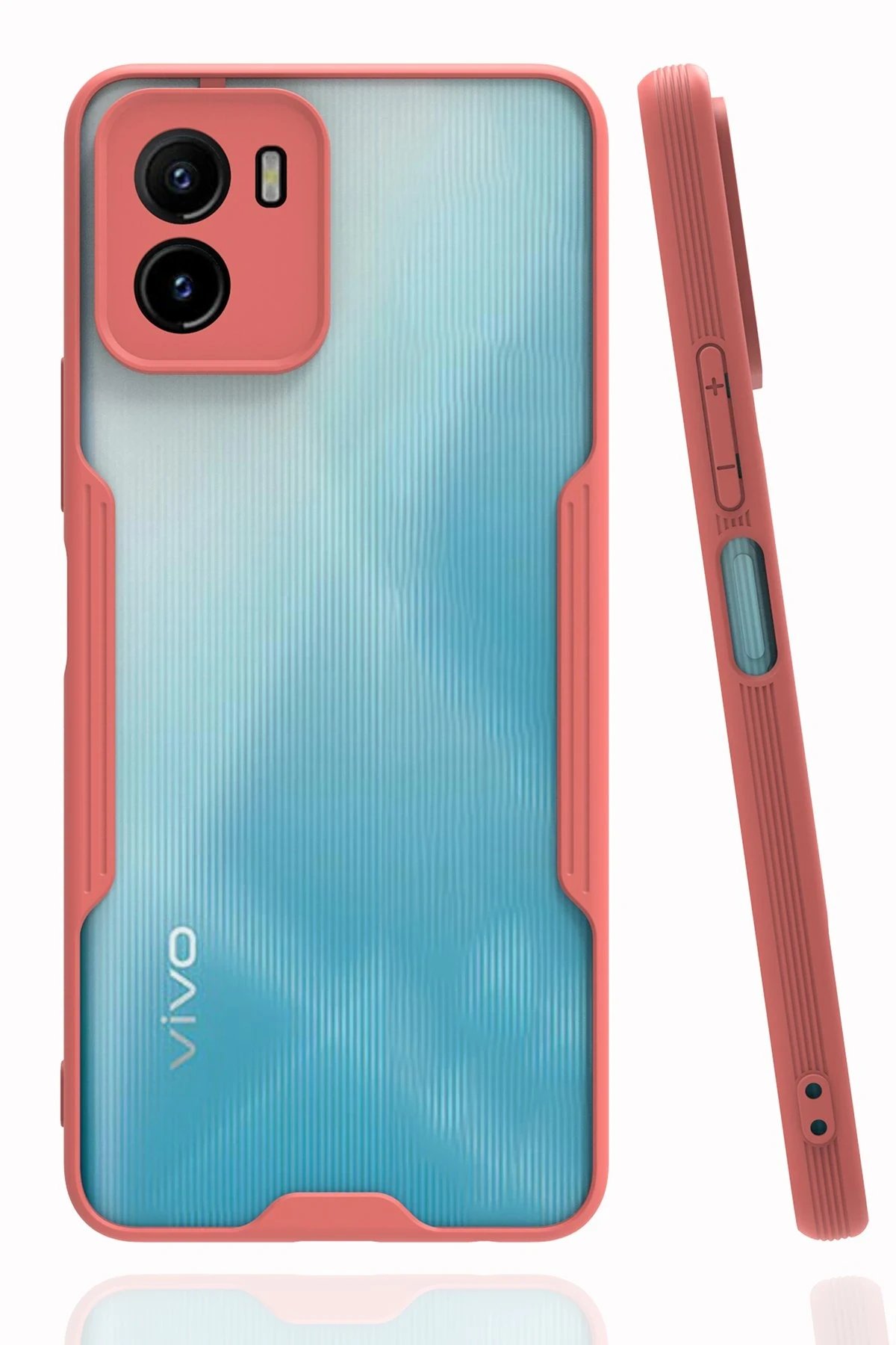 Vivo Y15S Kılıf Platin Silikon - Pembe-(5796)