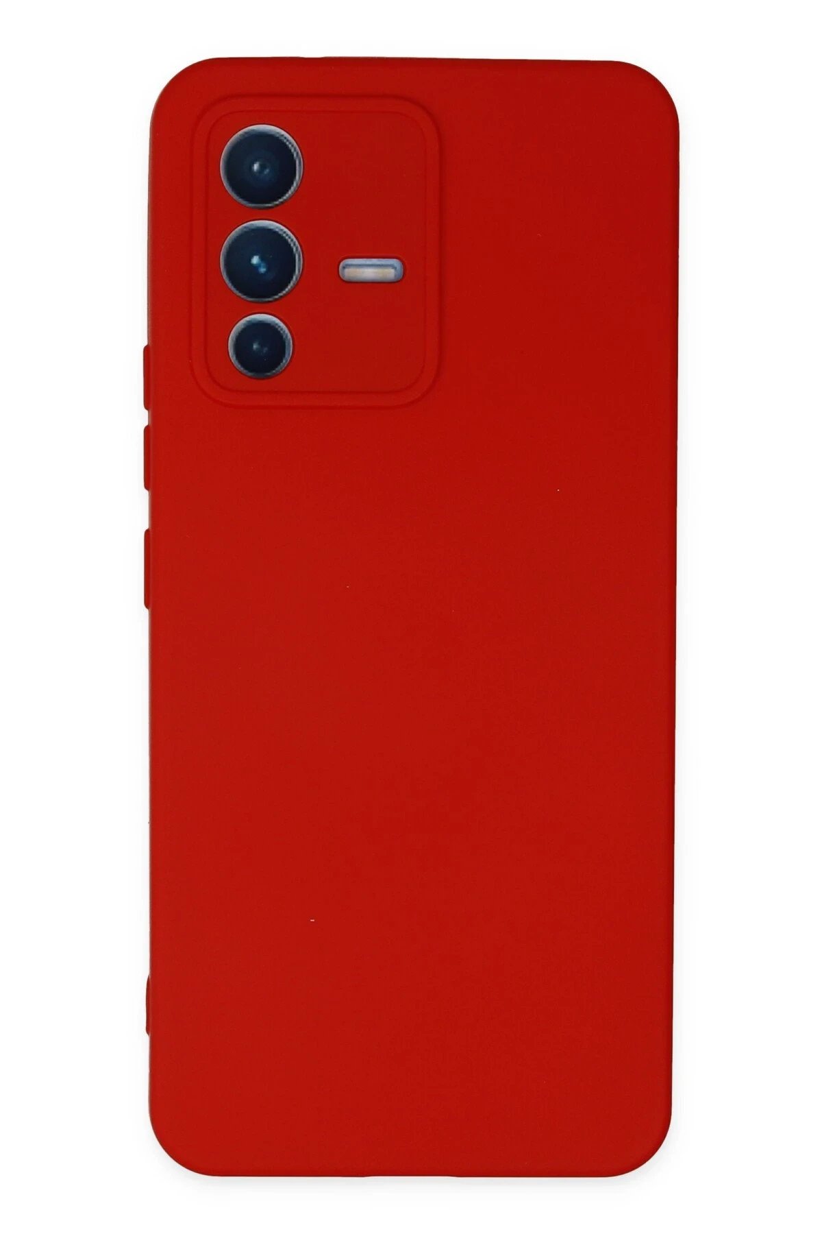 Vivo V23 5G Kılıf Nano içi Kadife Silikon - Kırmızı-(5796)