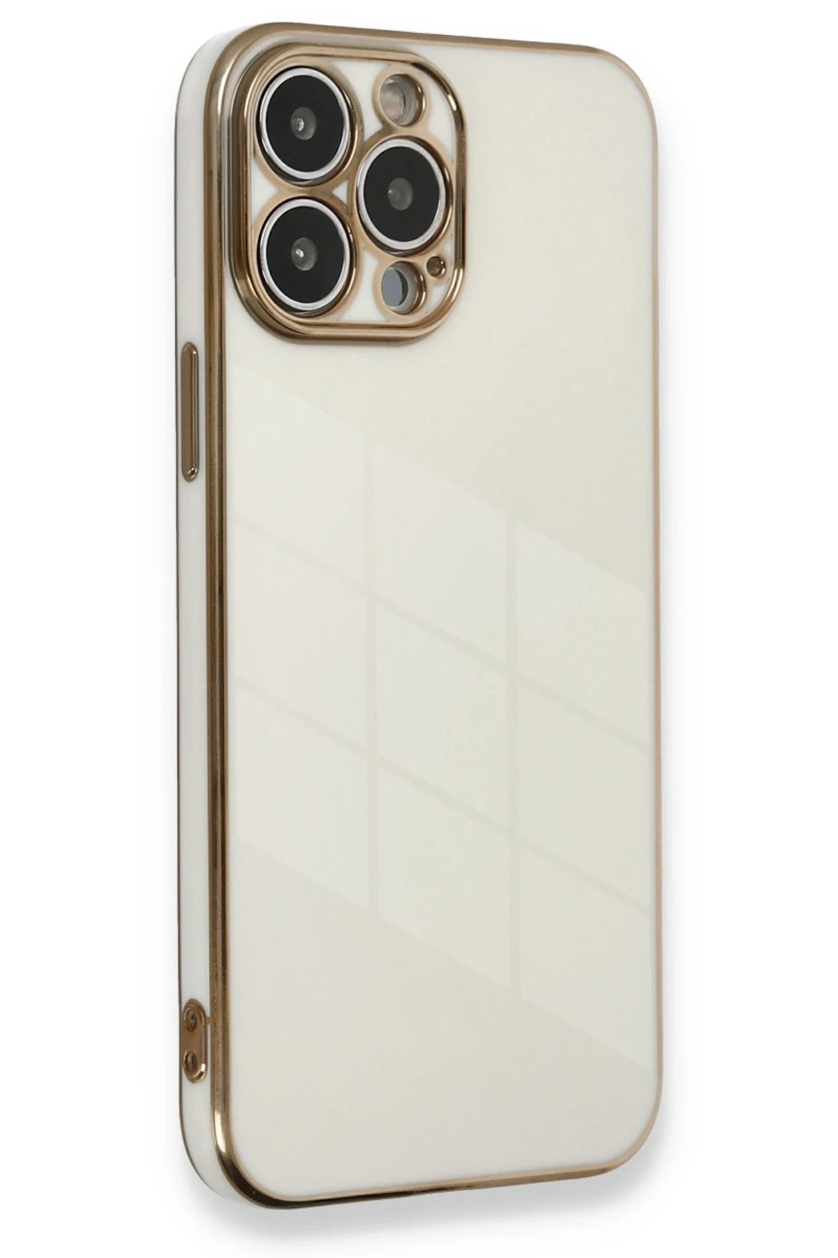 iPhone 13 Pro Max Kılıf Volet Silikon - Beyaz-(5796)