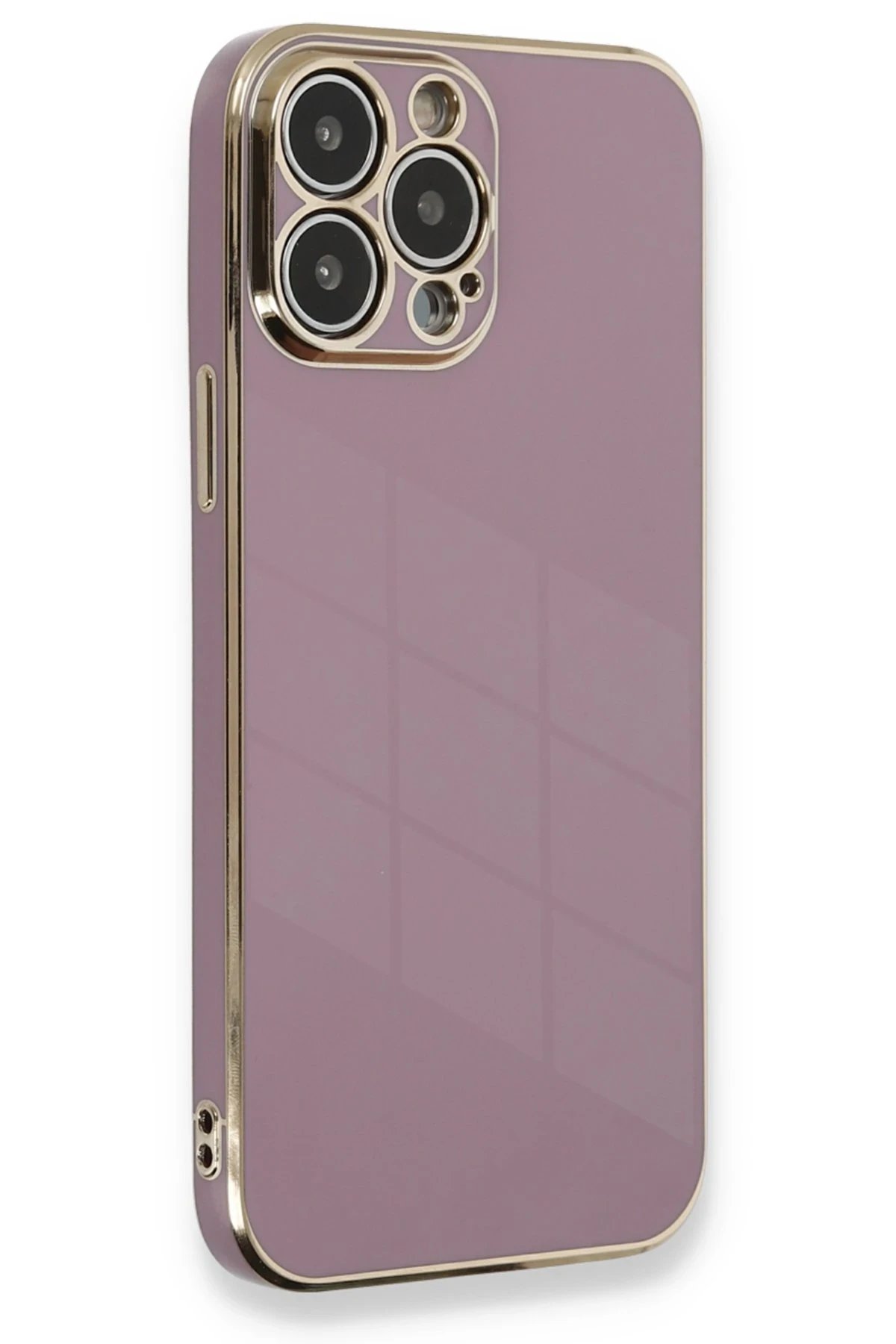 iPhone 13 Pro Max Kılıf Volet Silikon - Mor-(5796)